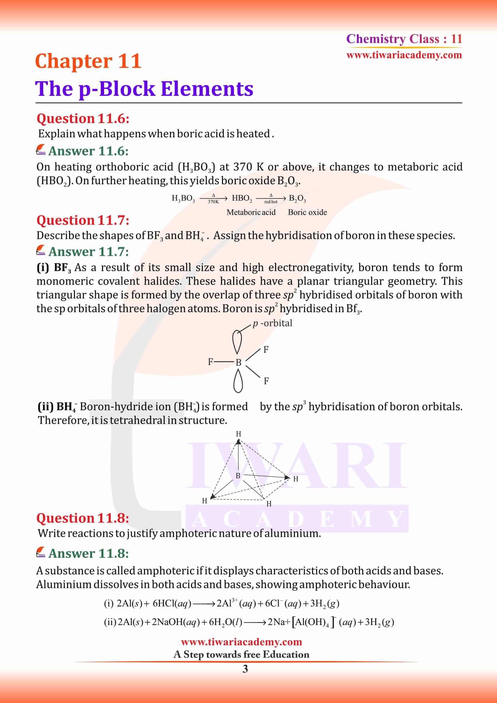 NCERT Solutions for Class 11 Chemistry Chapter 11 in English