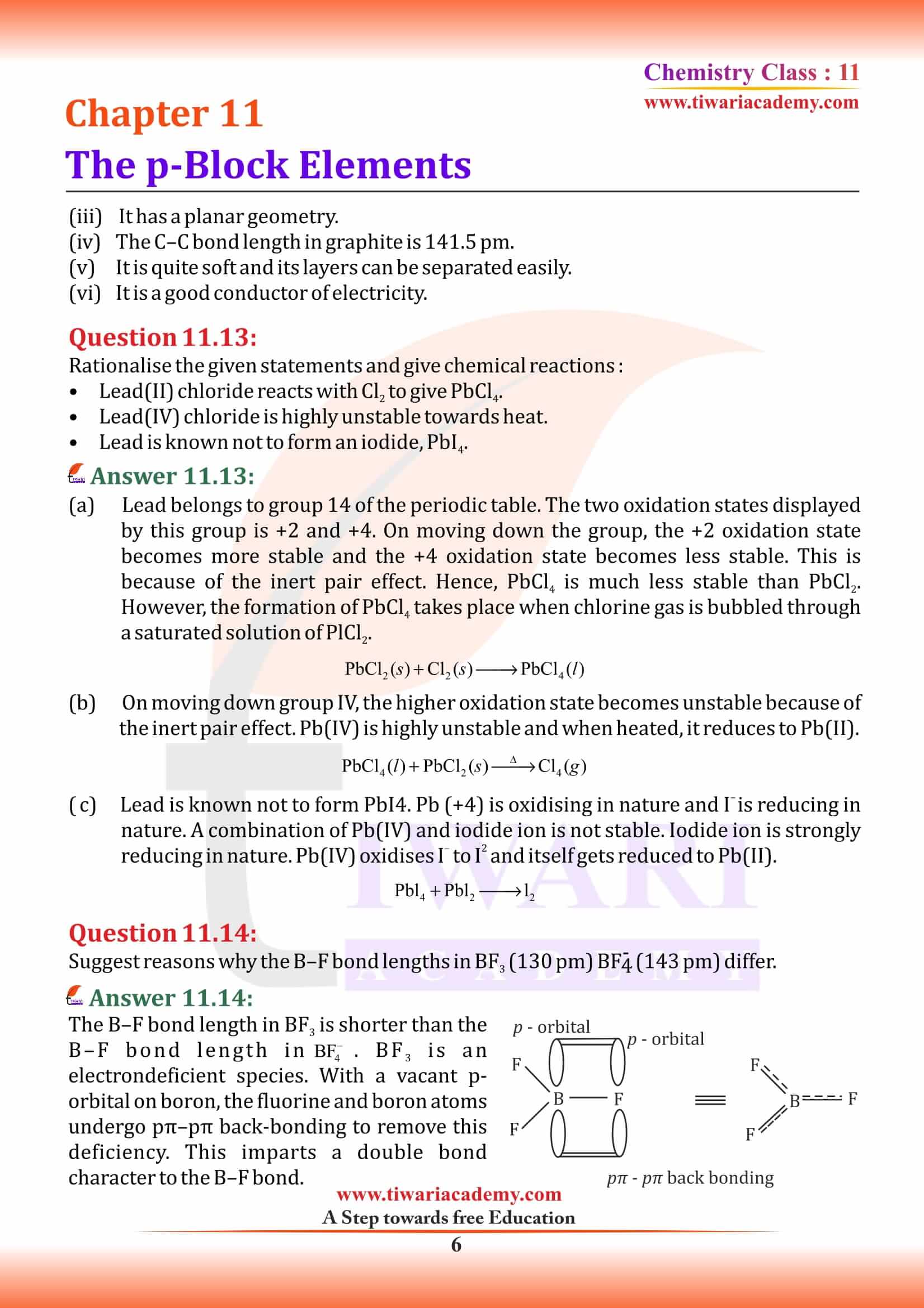 NCERT Solutions for Class 11 Chemistry Chapter 11 exercises answers