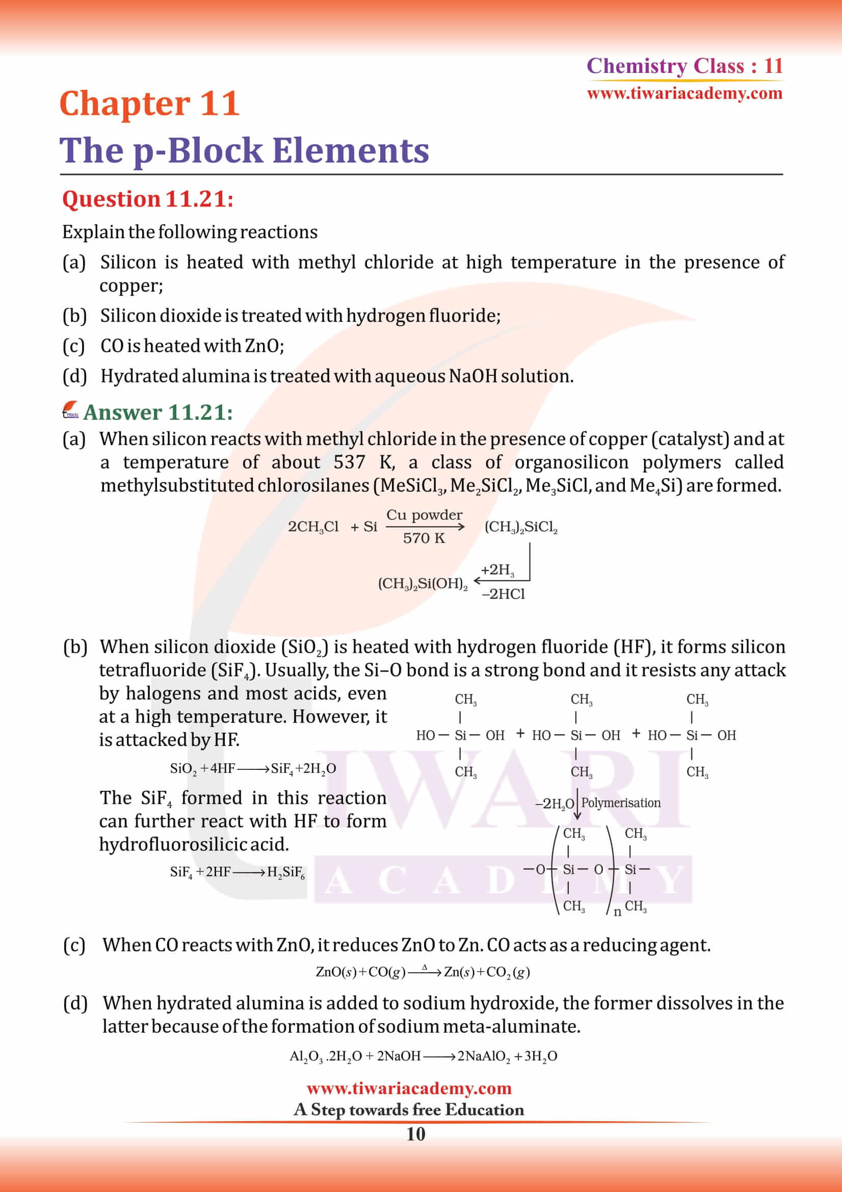 NCERT Solutions for Class 11 Chemistry Chapter 11 all mcq answers