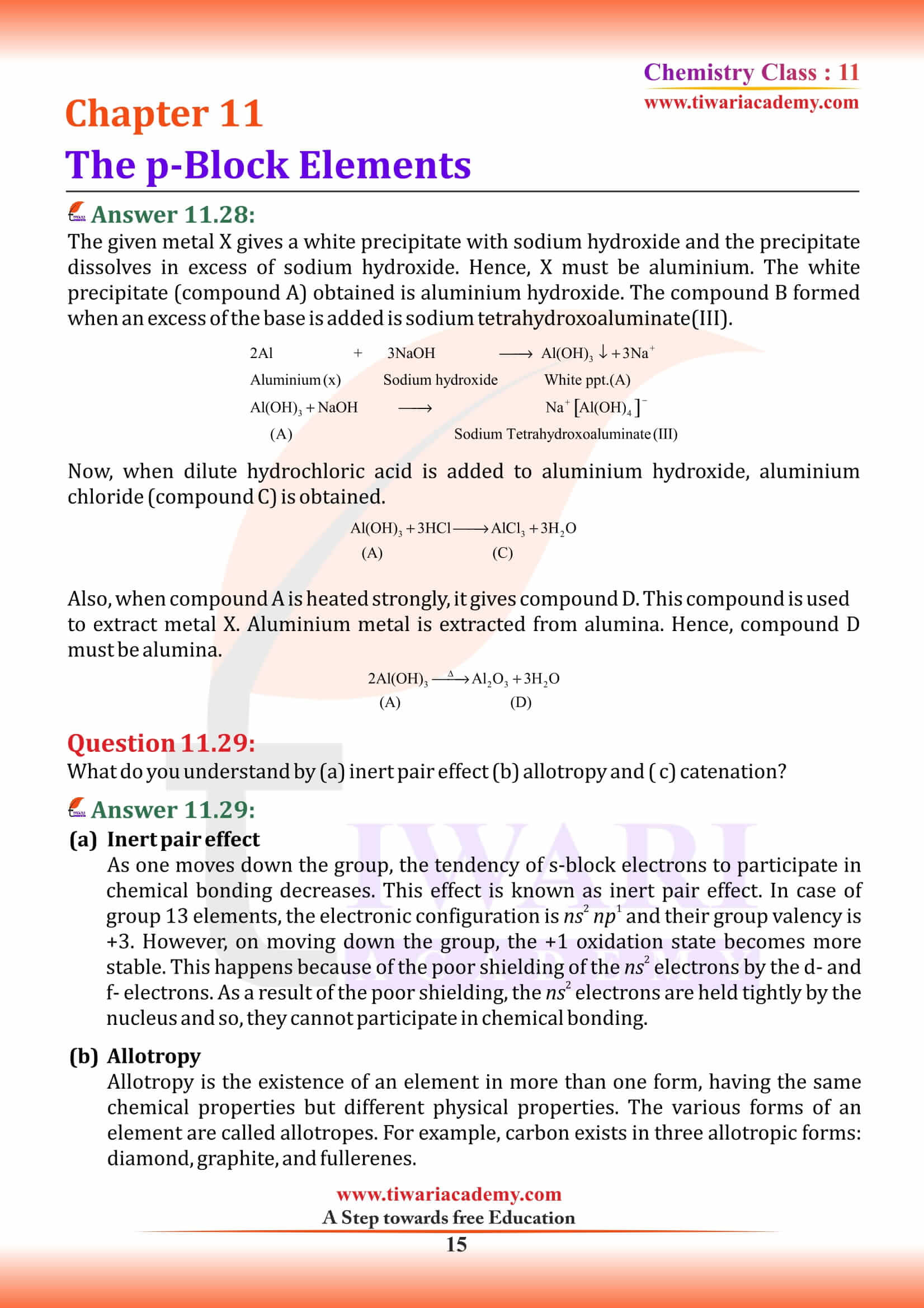Class 11 Chemistry Chapter 11 NCERT Solutions