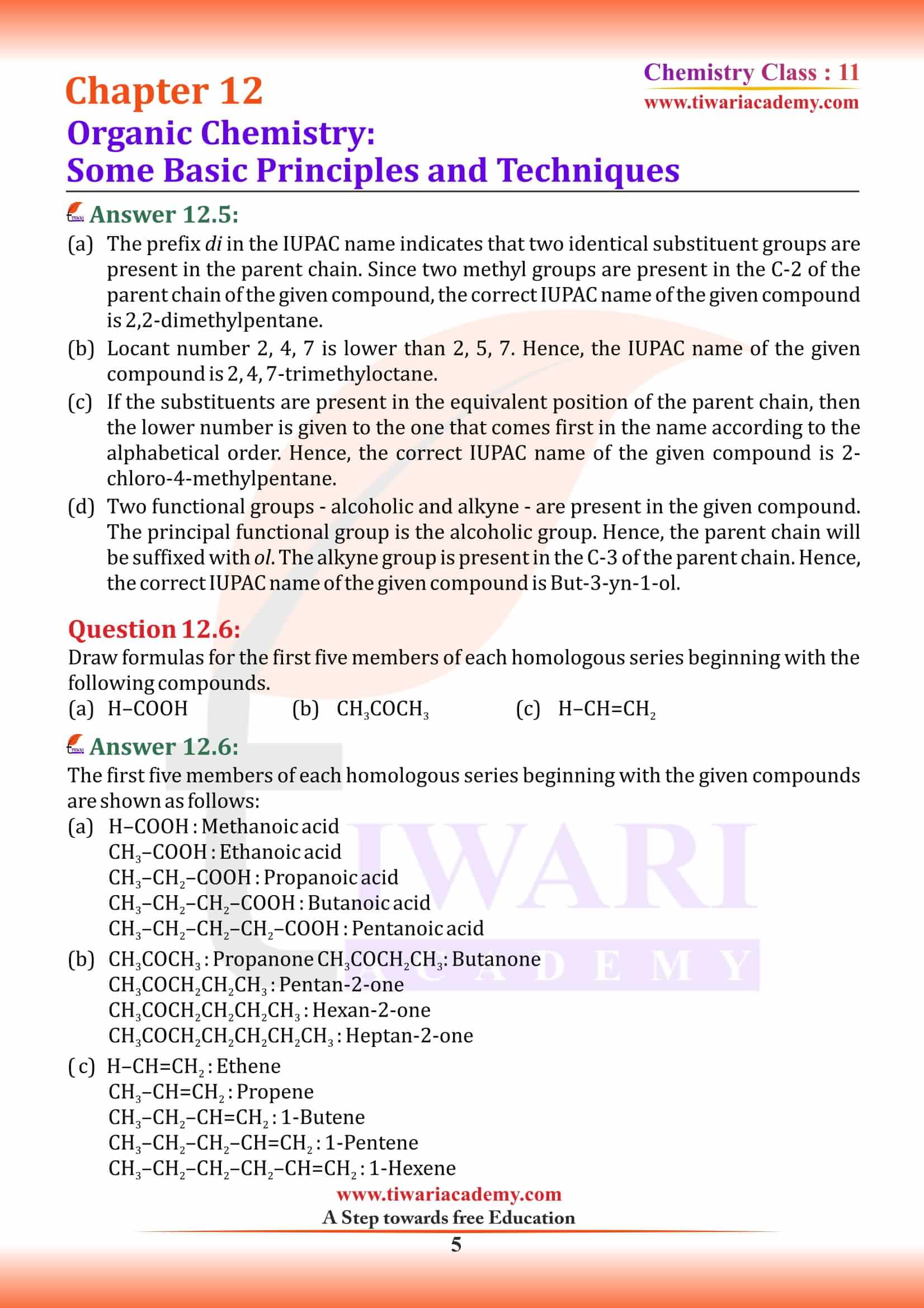 NCERT Solutions for Class 11 Chemistry Chapter 12 intext questions