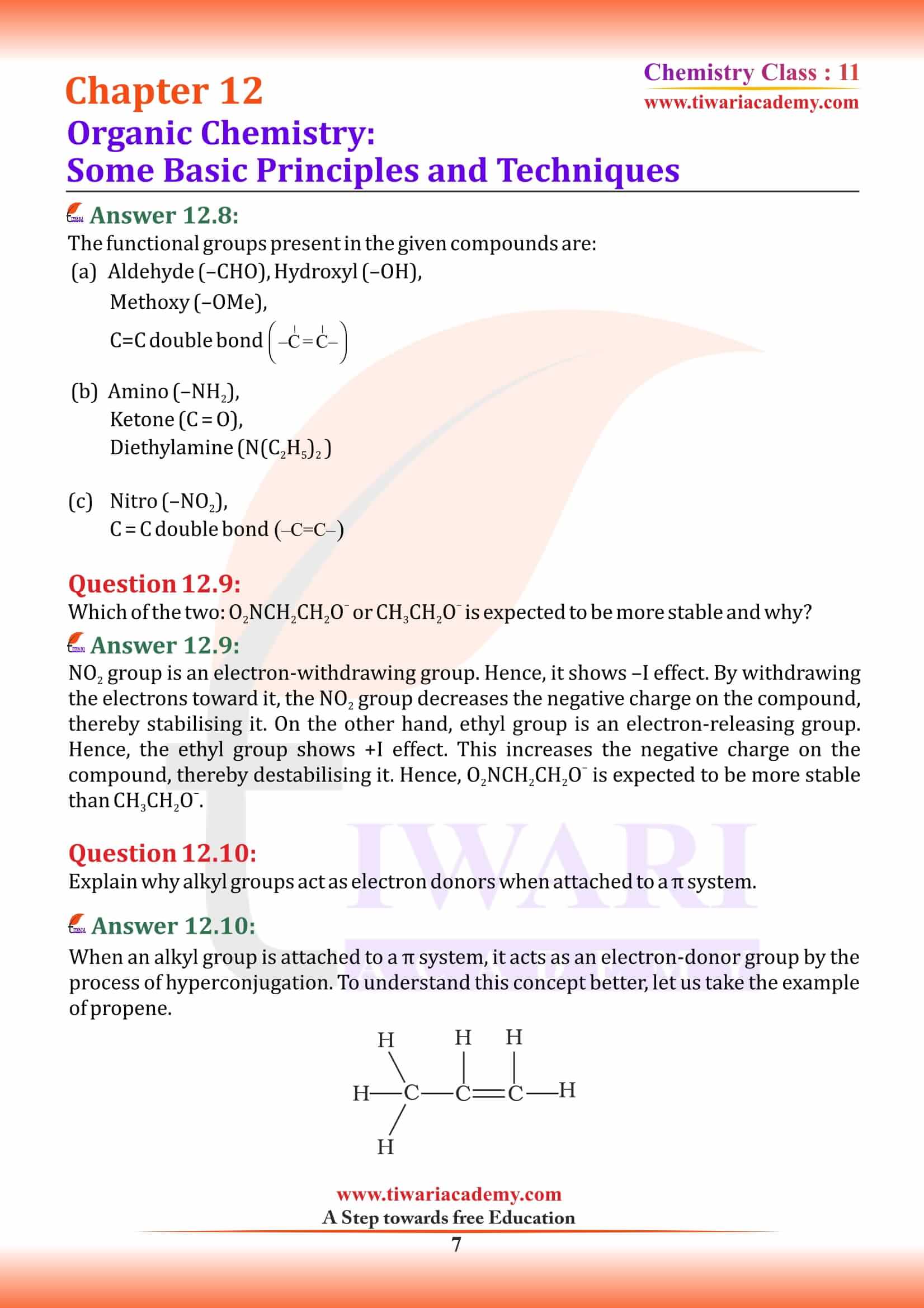 NCERT Solutions for Class 11 Chemistry Chapter 12 download