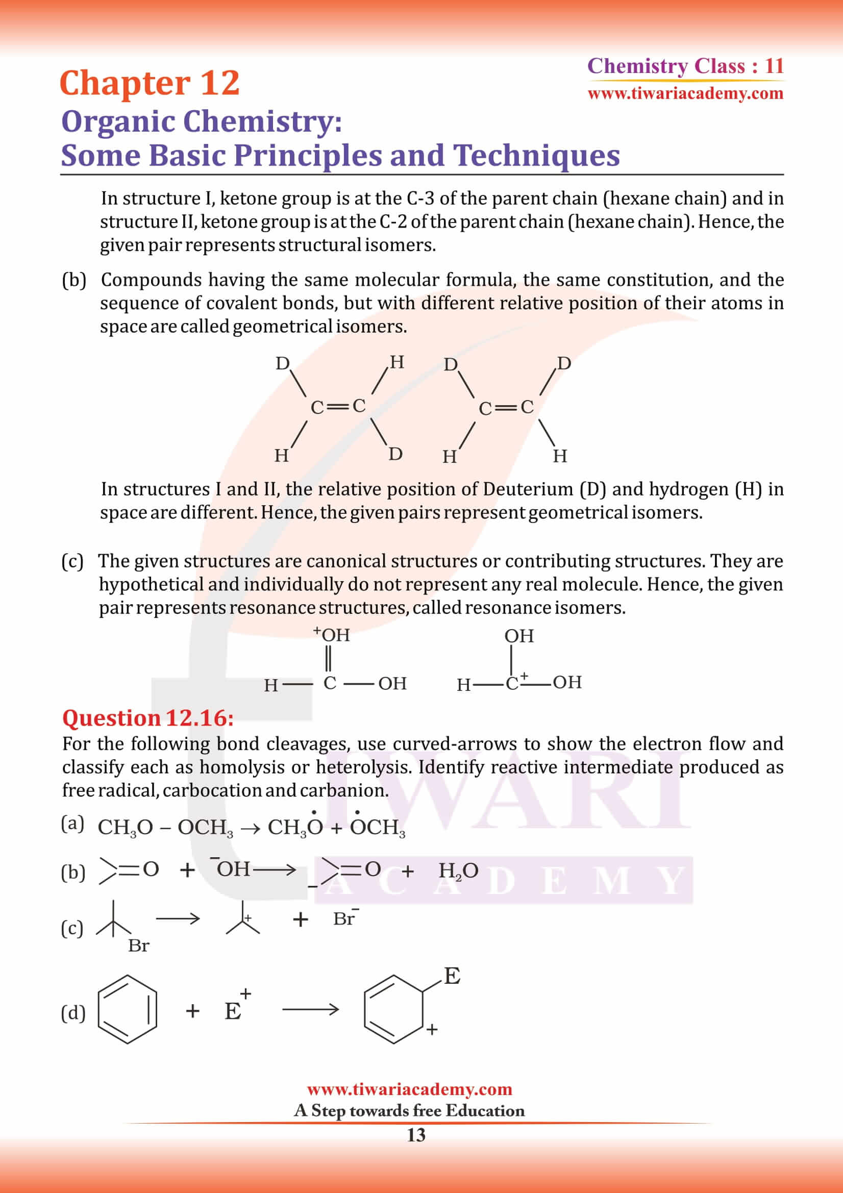 Class 11 Chemistry Chapter 12 answer guide