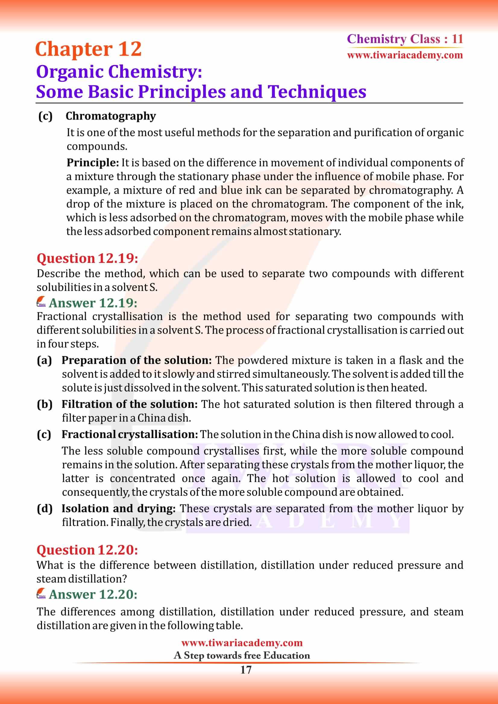 11th Chemistry Chapter 12 NCERT Solutions