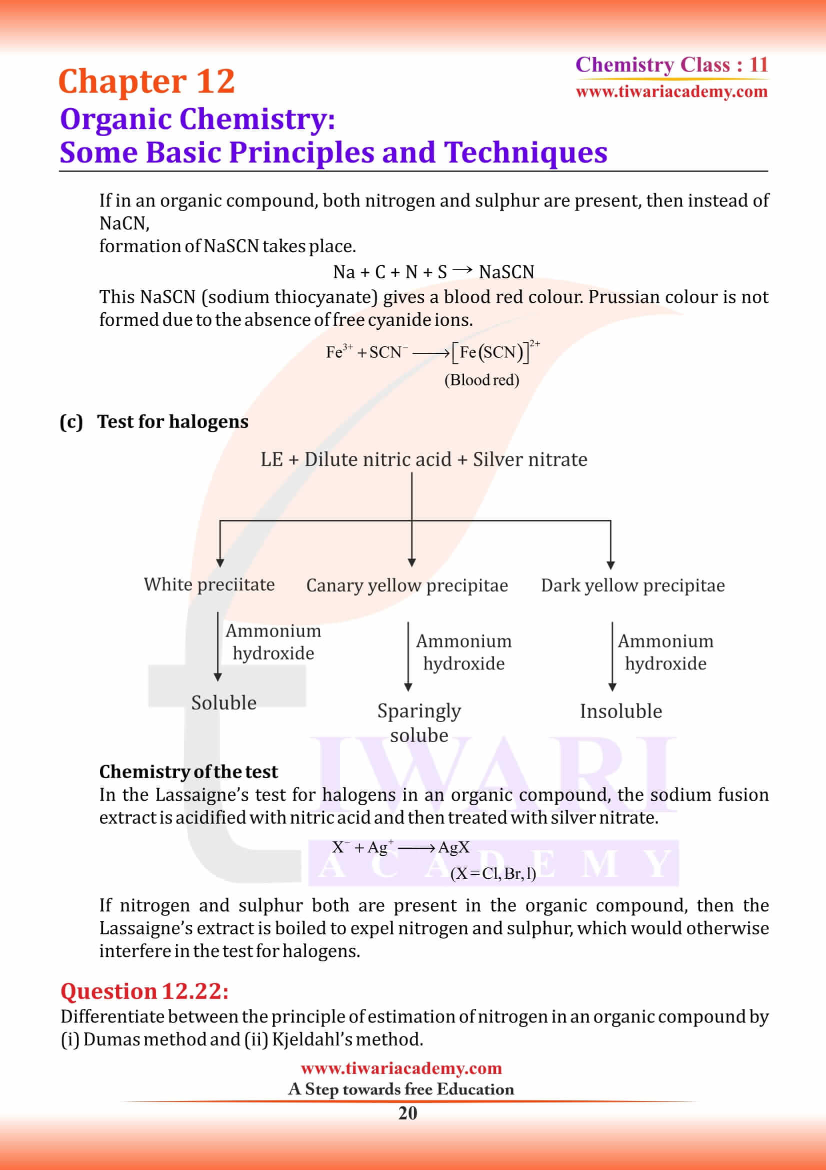 11th Chemistry Chapter 12 extra questions