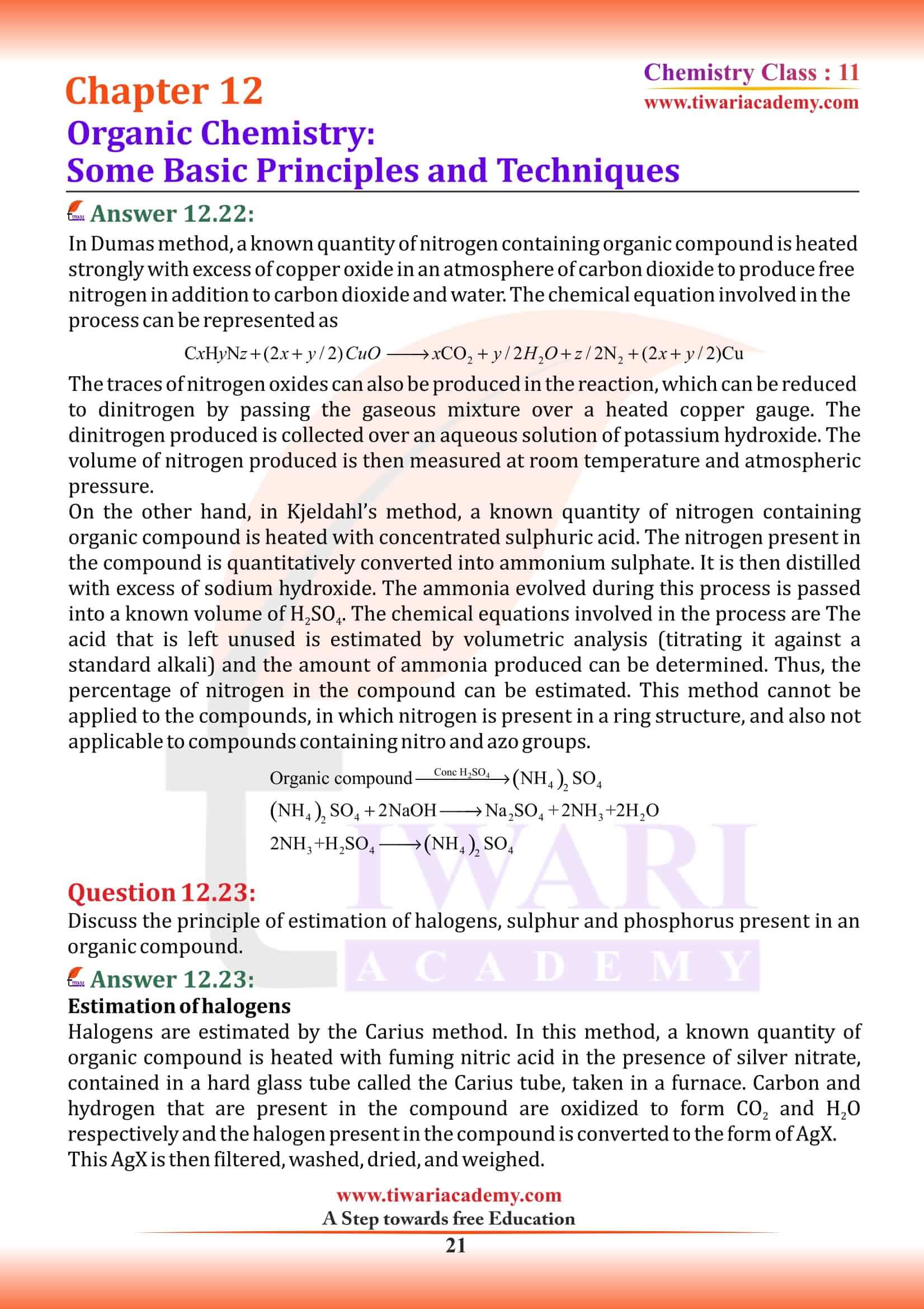 11th Chemistry Chapter 12 Extra questions