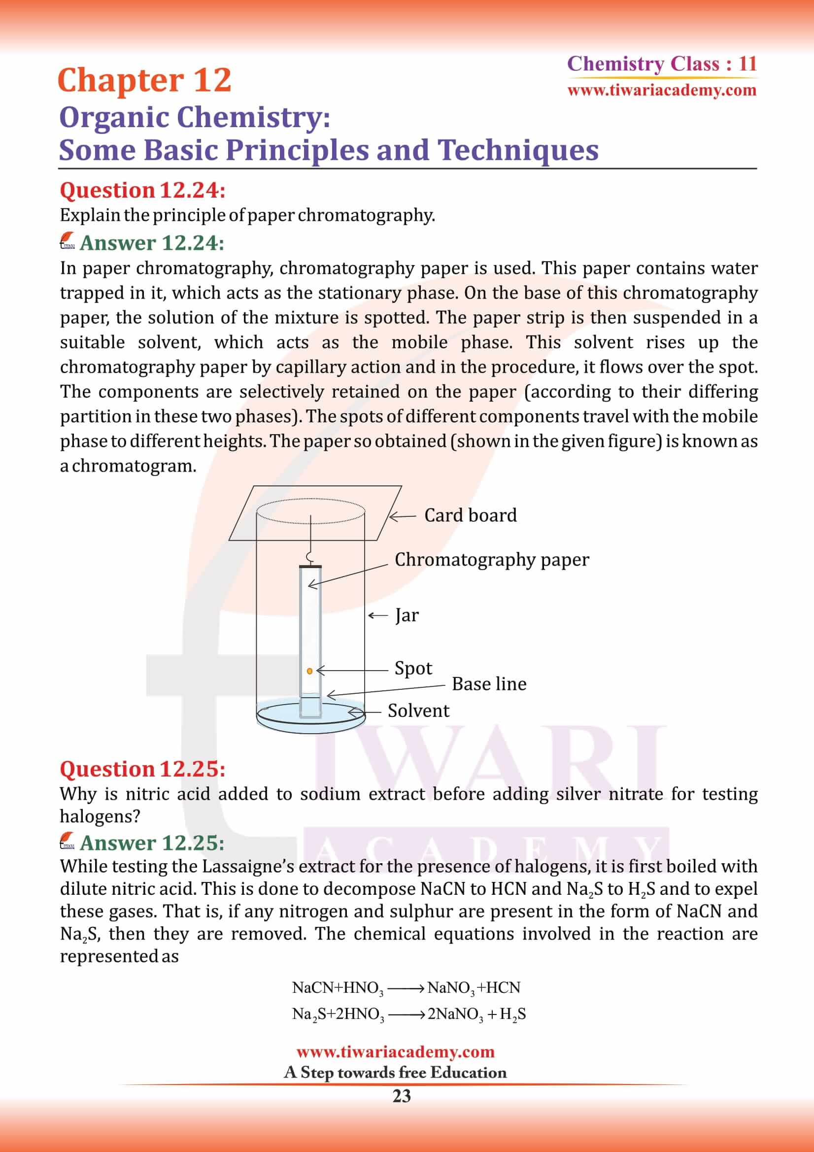 11th Chemistry Chapter 12 Assignments