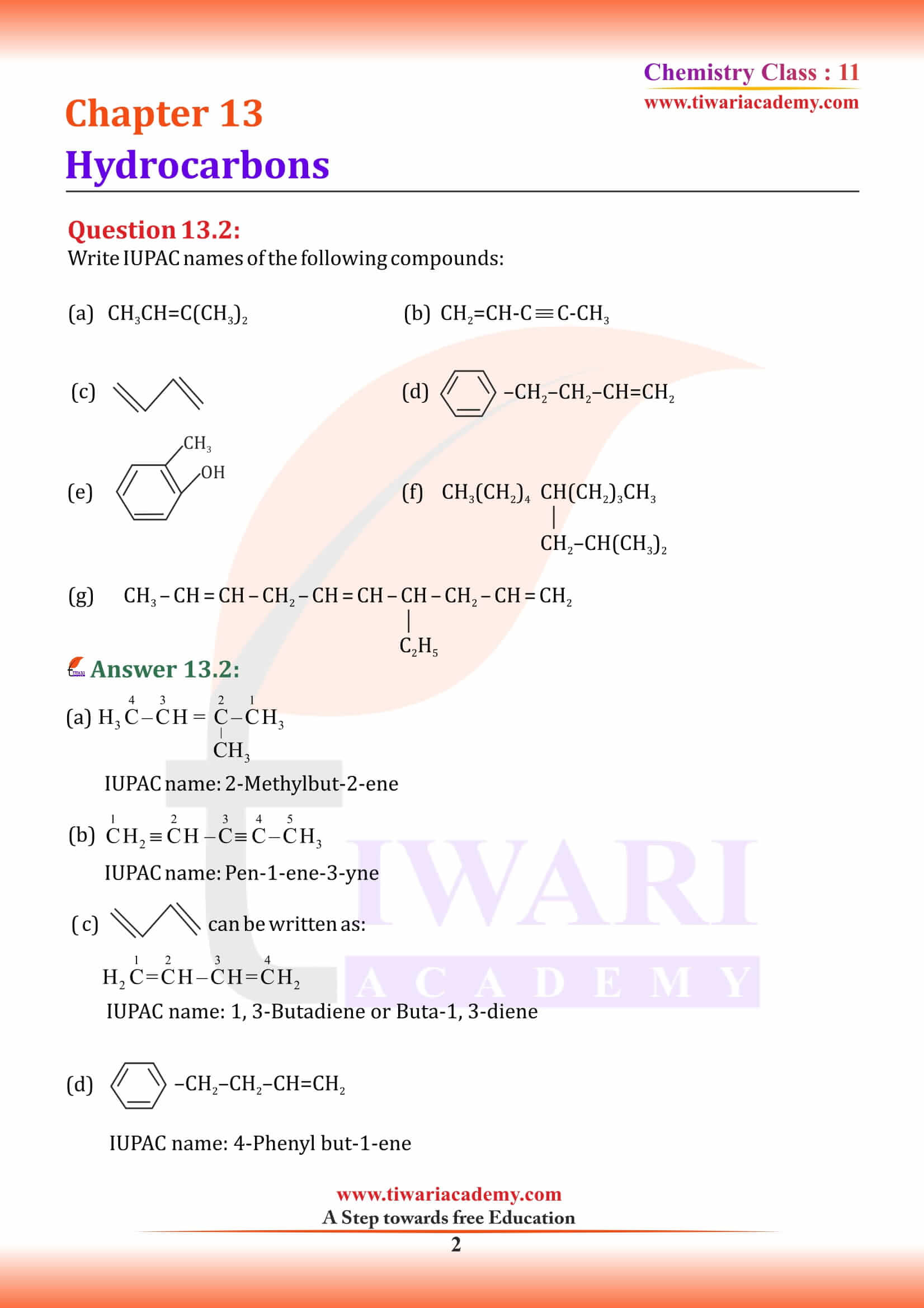 NCERT Solutions for Class 11 Chemistry Chapter 13