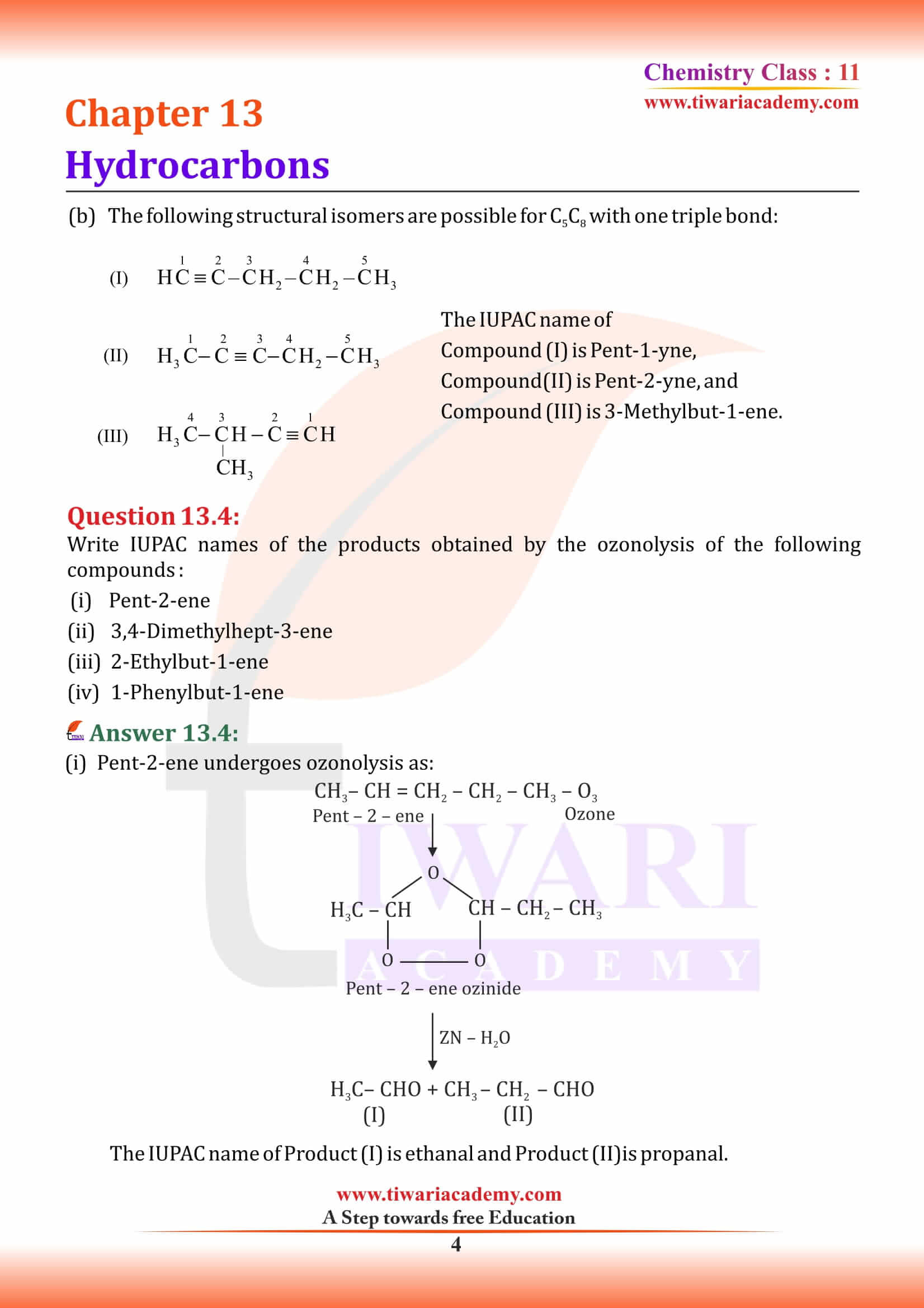NCERT Solutions for Class 11 Chemistry Chapter 13 intext questions
