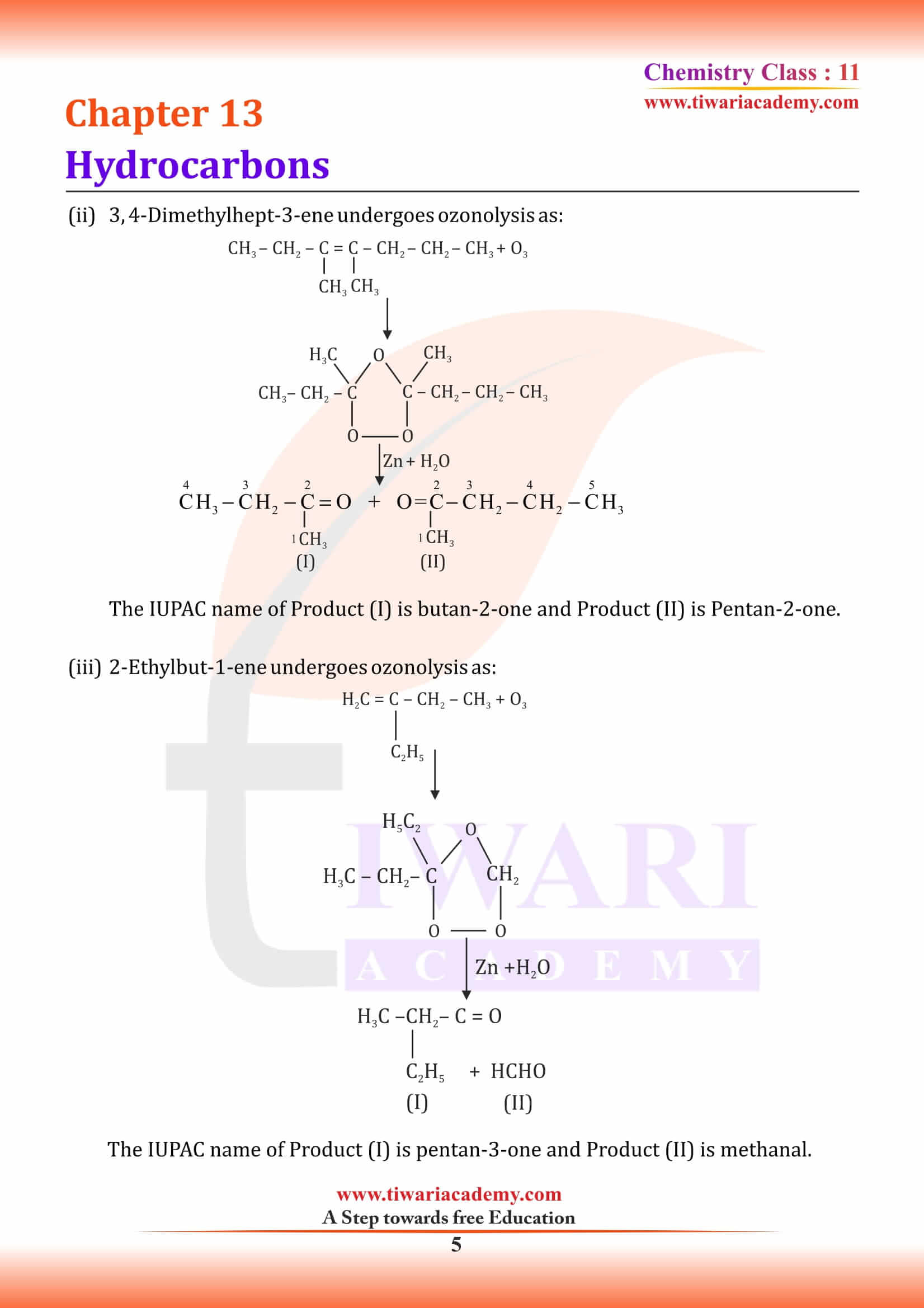 NCERT Solutions for Class 11 Chemistry Chapter 13 exercise answers
