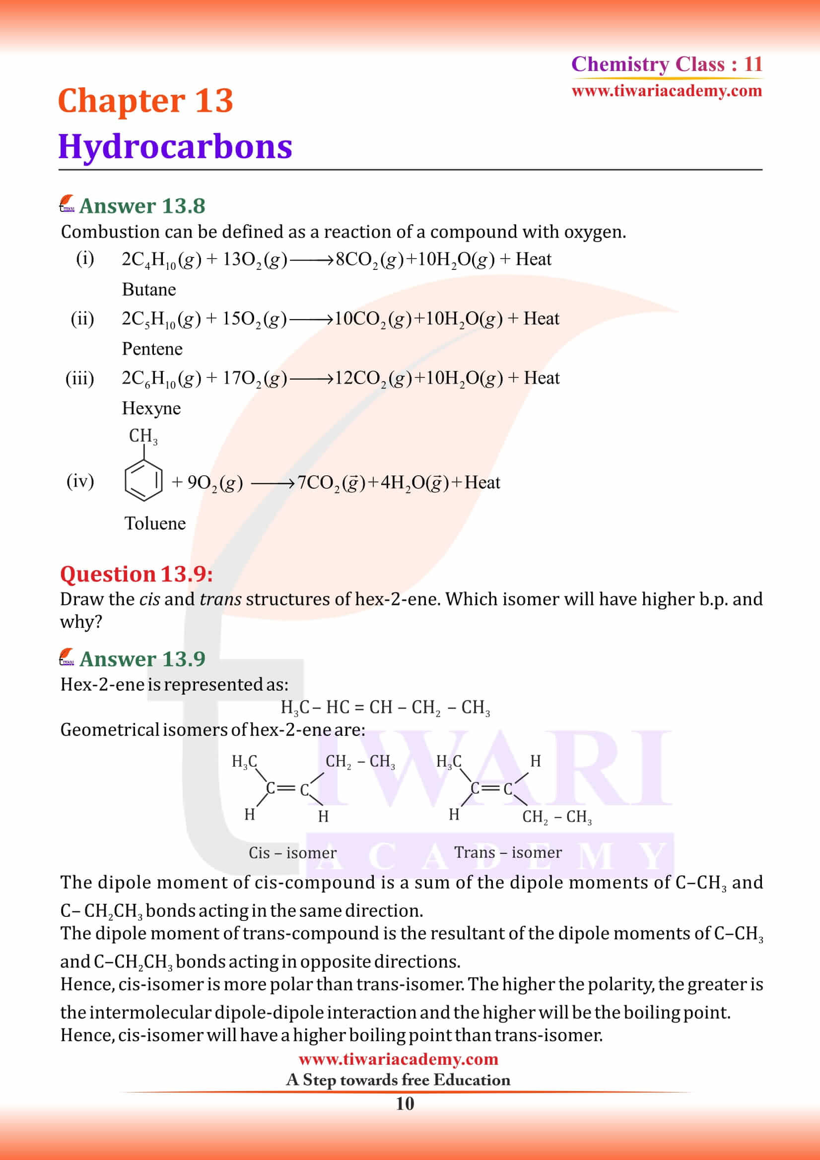 Class 11 Chemistry Chapter 13 English Medium question answers