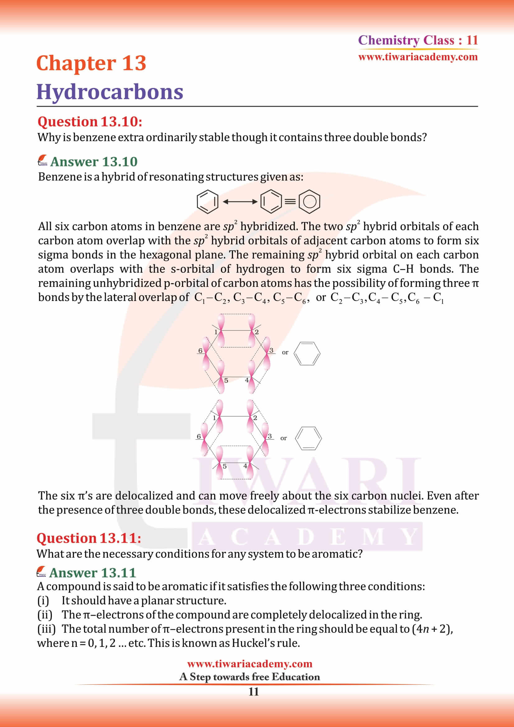 Class 11 Chemistry Chapter 13 exercise answers
