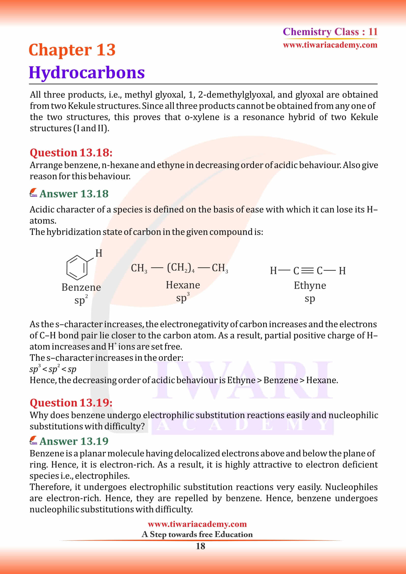 Class 11 Chemistry Chapter 13 NCERT Solutions for CBSE