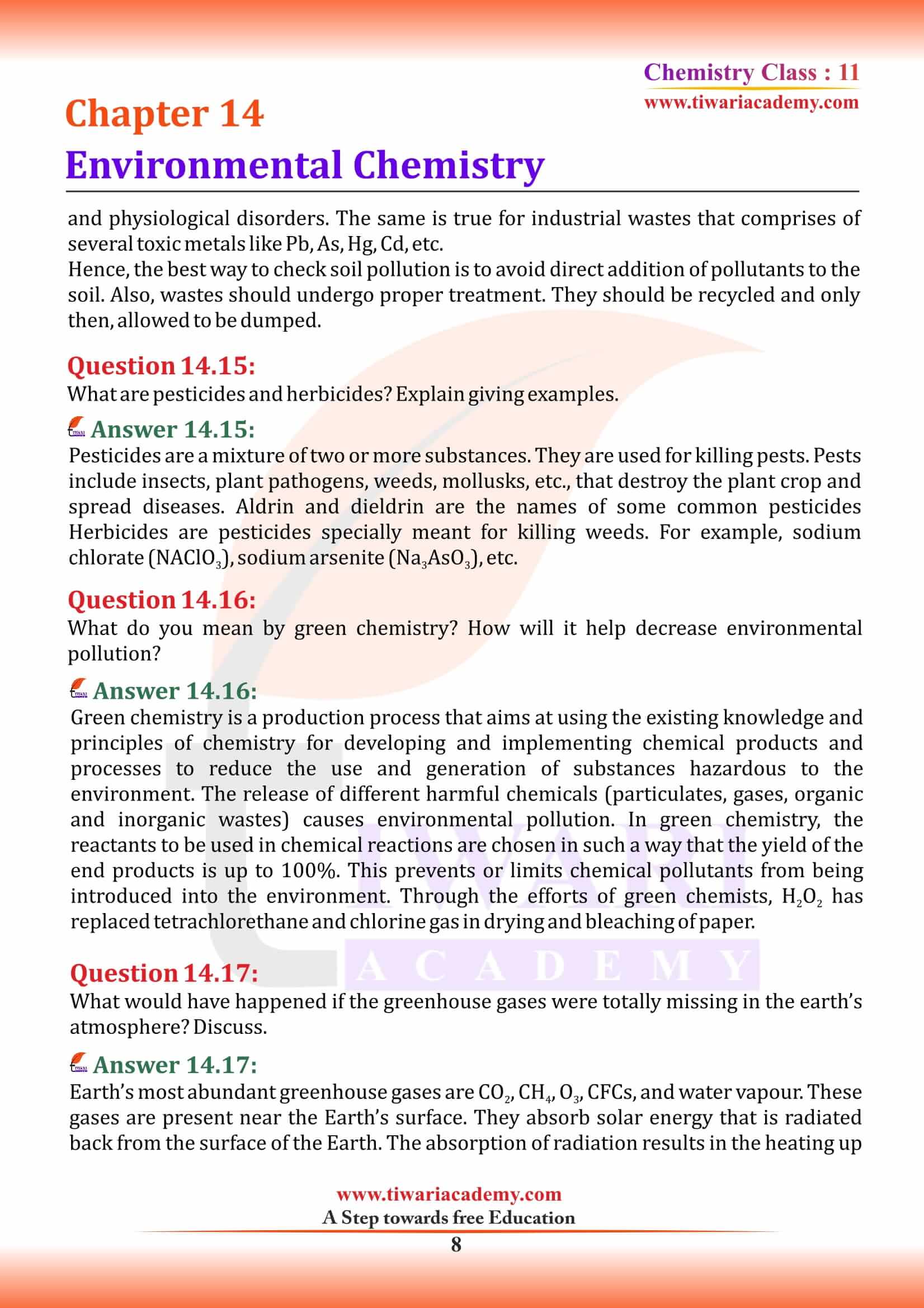 Class 11 Chemistry Chapter 14