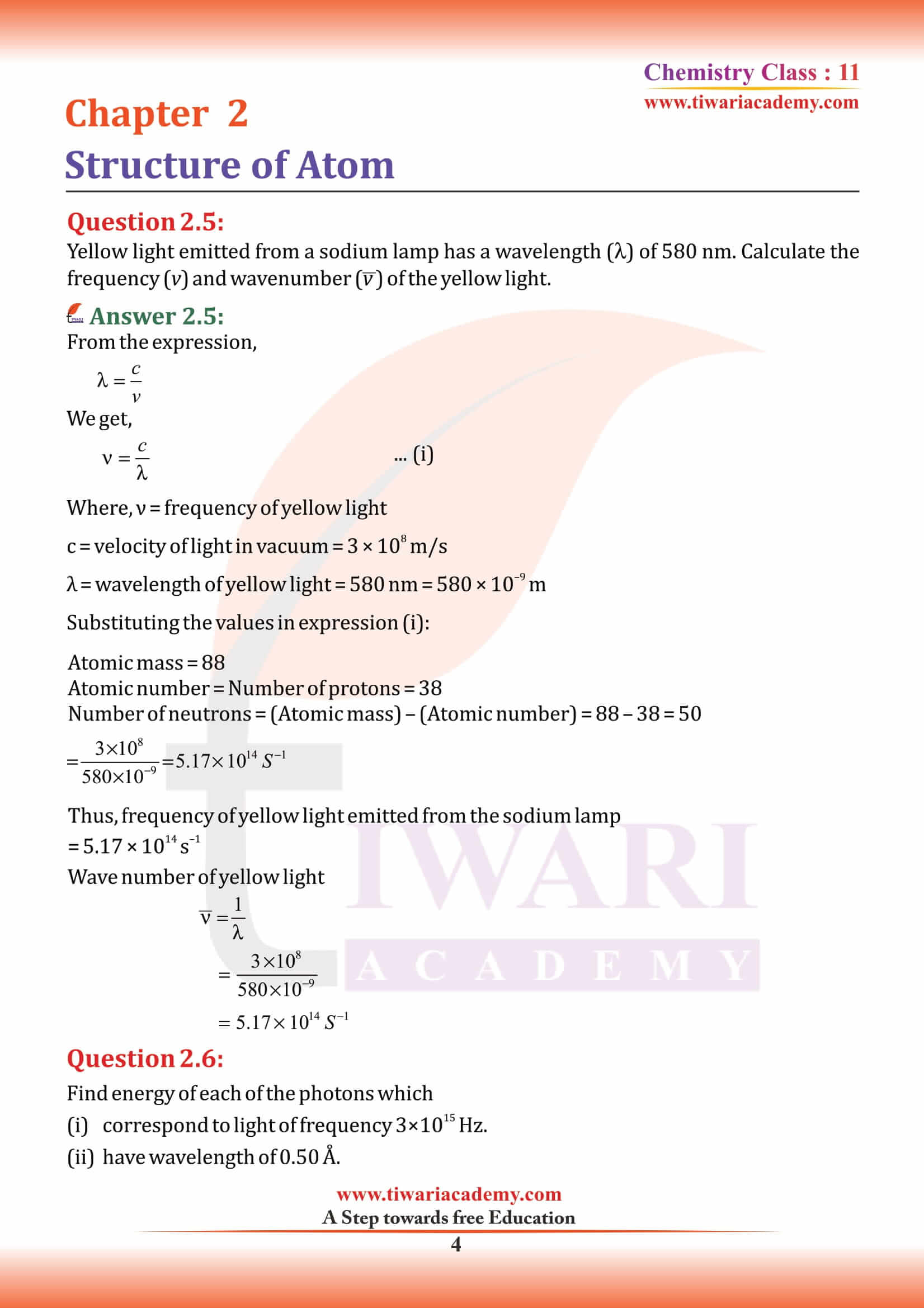 NCERT Solutions for Class 11 Chemistry Chapter 2 in PDF