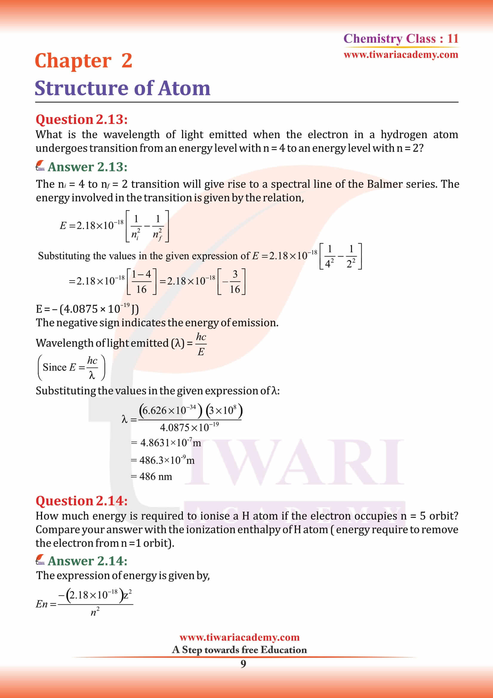 Class 11 Chemistry Chapter 2 answers