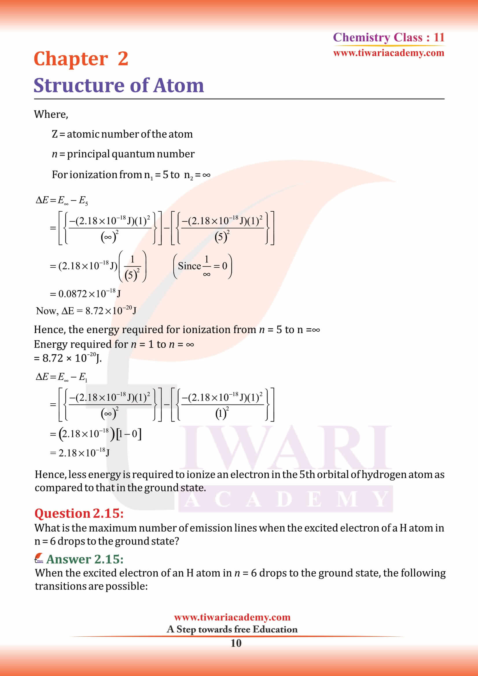 NCERT Solutions for Class 11 Chemistry Chapter 2 free download