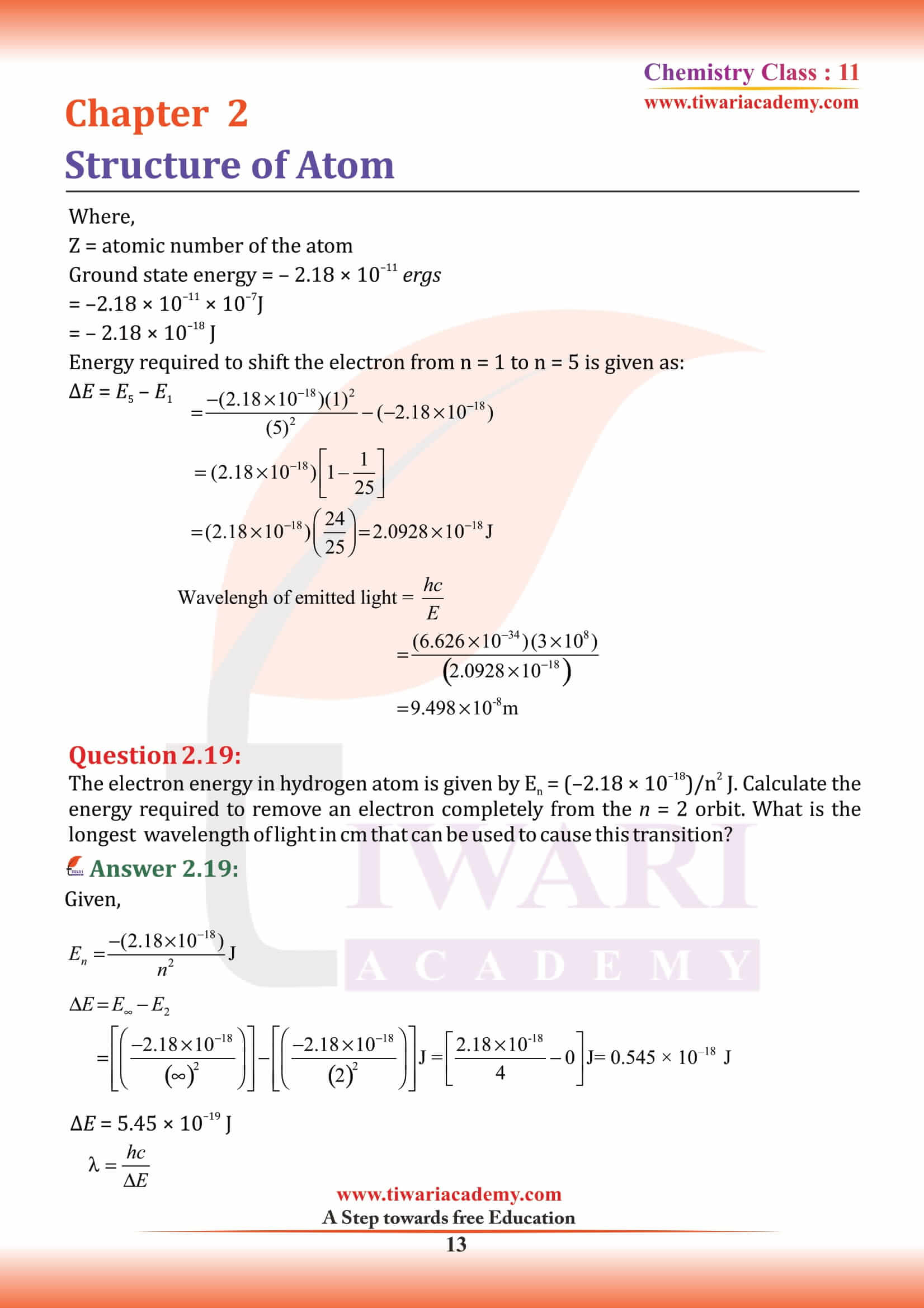 NCERT Solutions for Class 11 Chemistry Chapter 2 guide