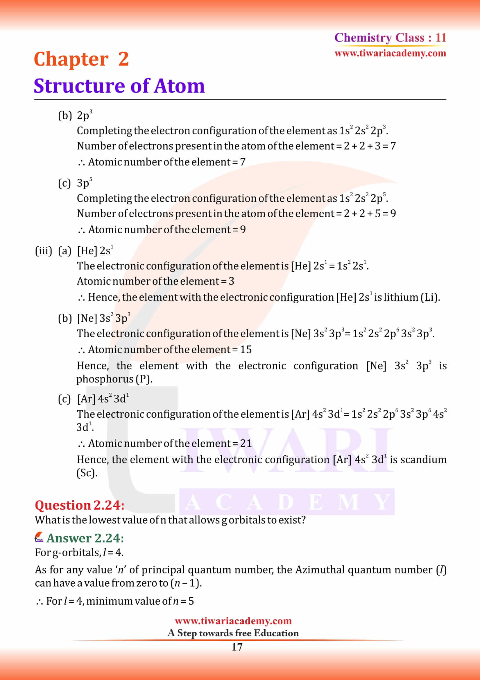 NCERT Solutions for Class 11 Chemistry Chapter 2 all answers