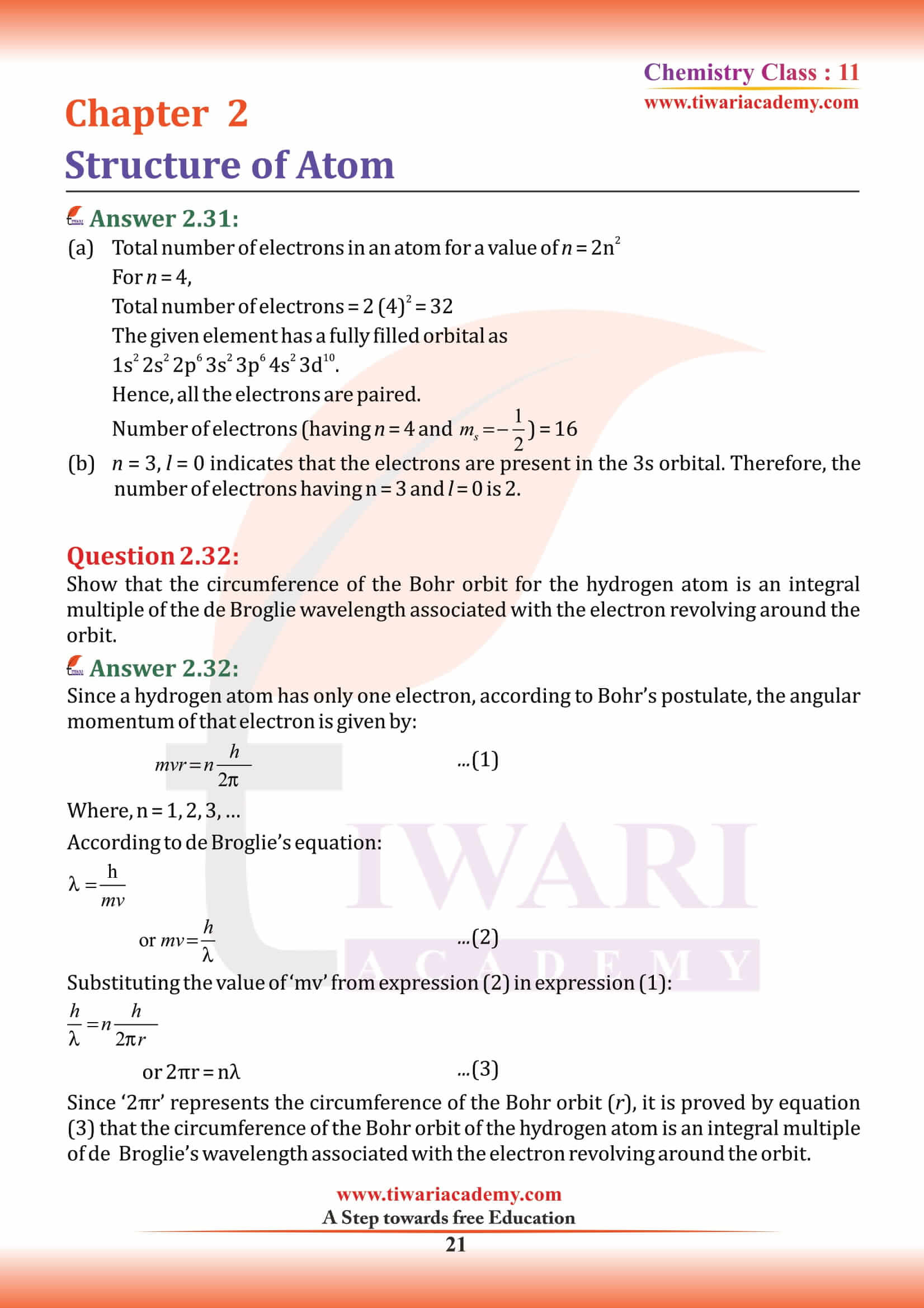 NCERT Solutions for Class 11 Chemistry Chapter 2 fee use