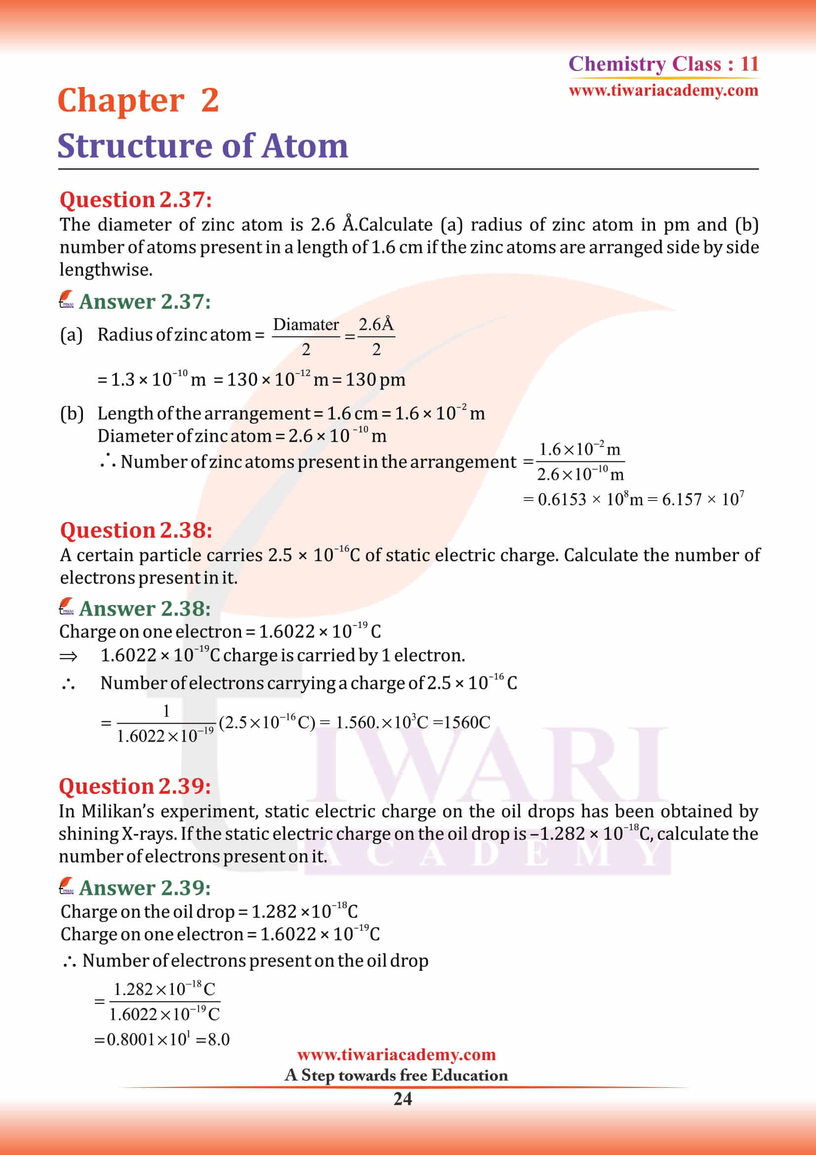 Class 11 Chemistry Chapter 2