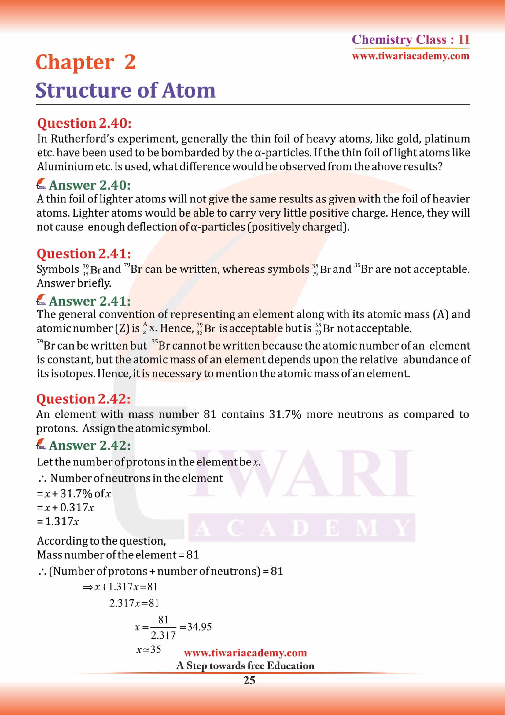 Class 11 Chemistry Chapter 2 answers