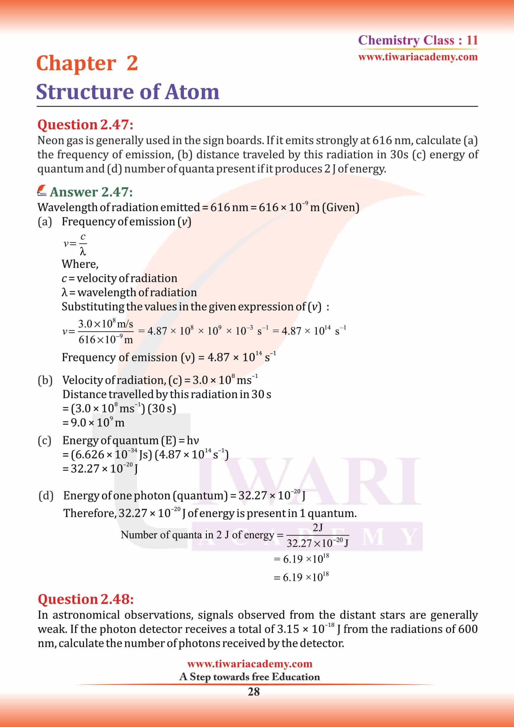 Class 11 Chemistry Chapter 2 question answers guide