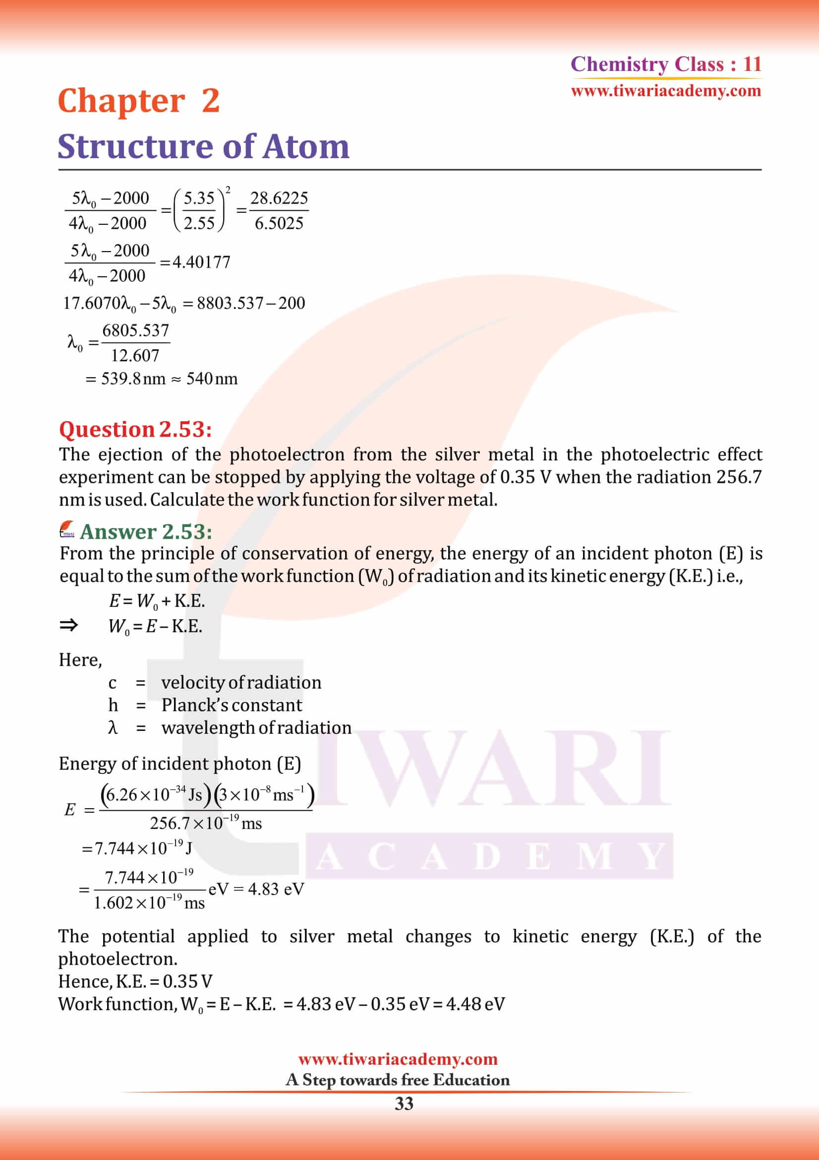 Class 11 Chemistry Chapter 2 free answers download