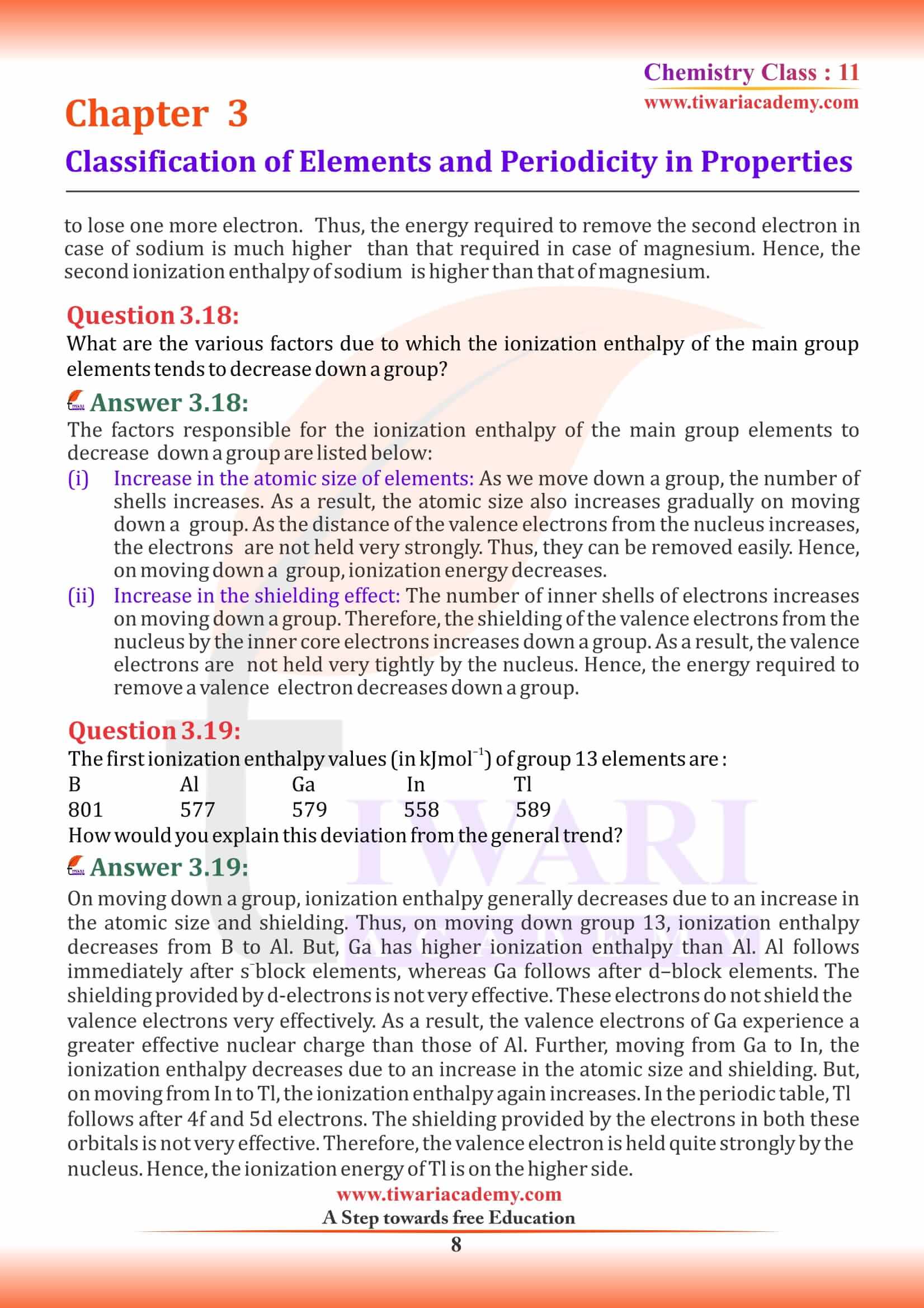 NCERT Solutions for Class 11 Chemistry Chapter 3 all questions answers