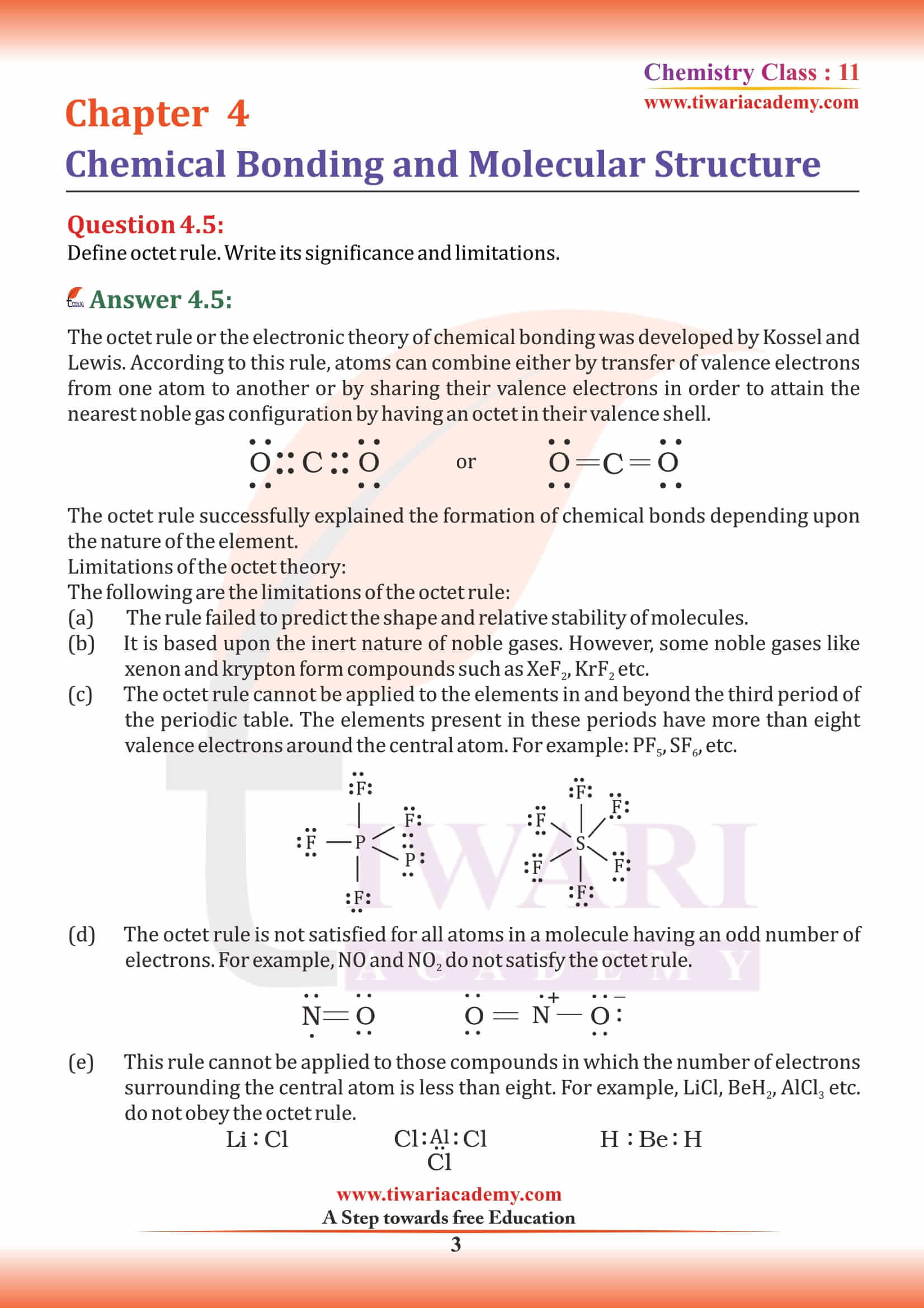 NCERT Solutions for Class 11 Chemistry Chapter 4