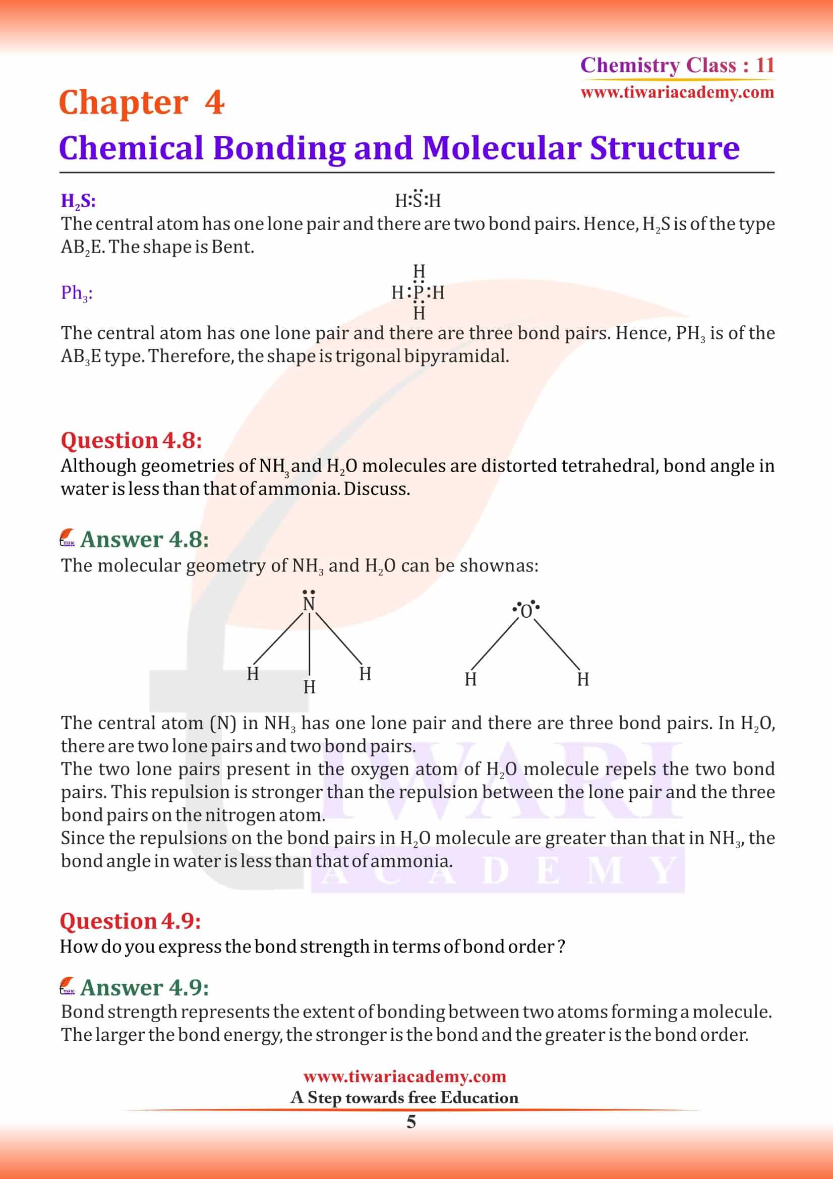 NCERT Solutions for Class 11 Chemistry Chapter 4 download