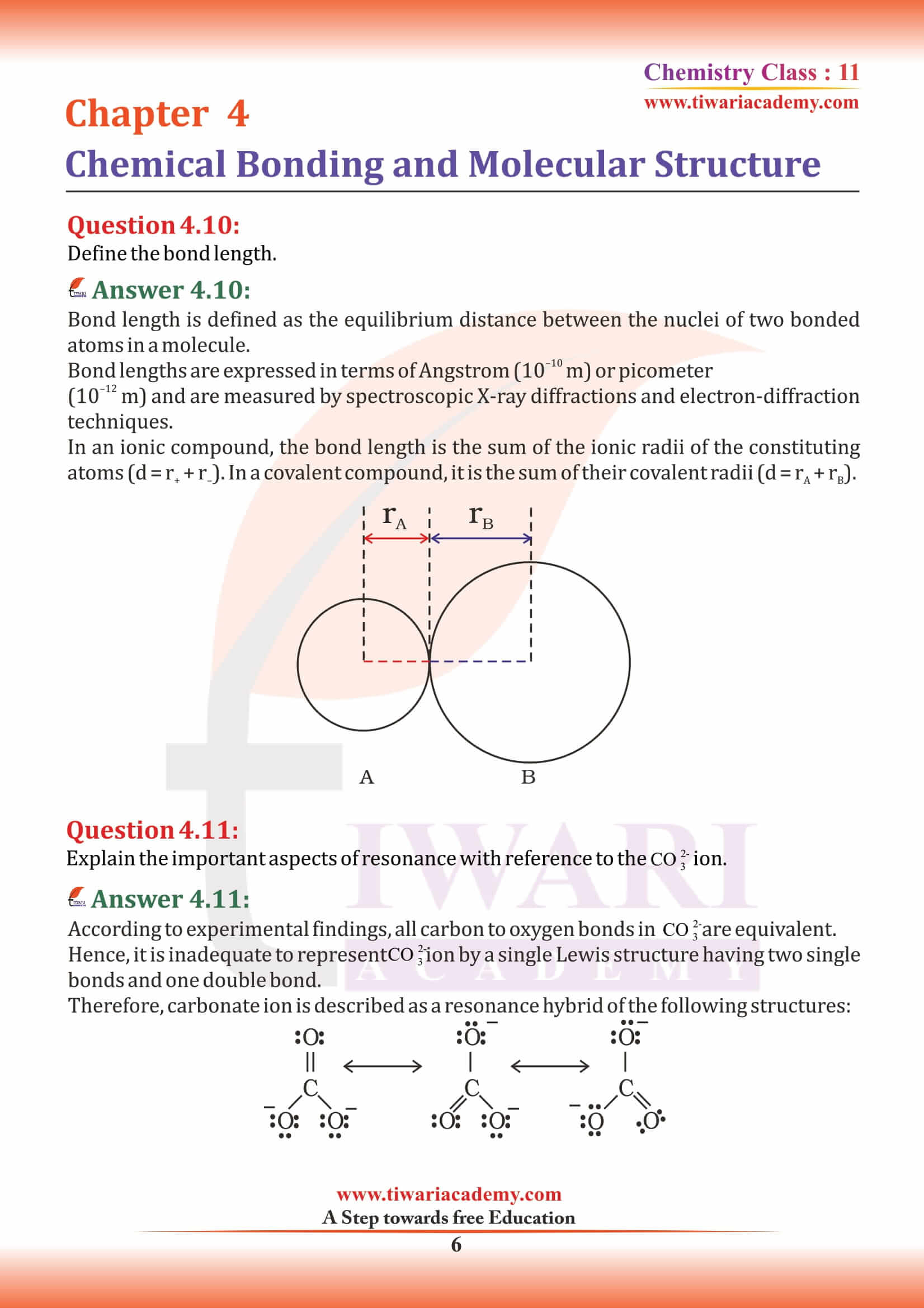 NCERT Solutions for Class 11 Chemistry Chapter 4 in English Medium
