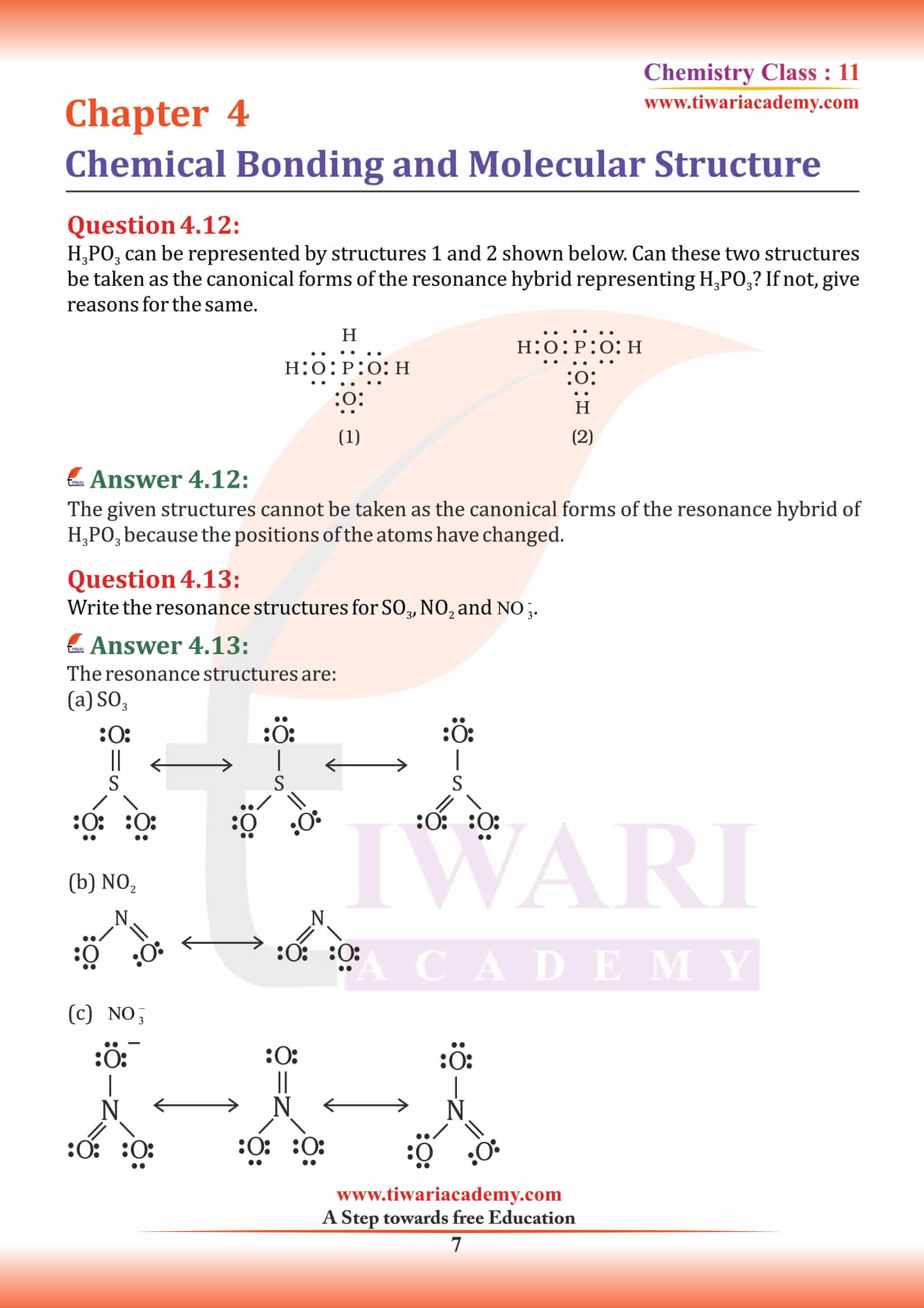 NCERT Solutions for Class 11 Chemistry Chapter 4 answers