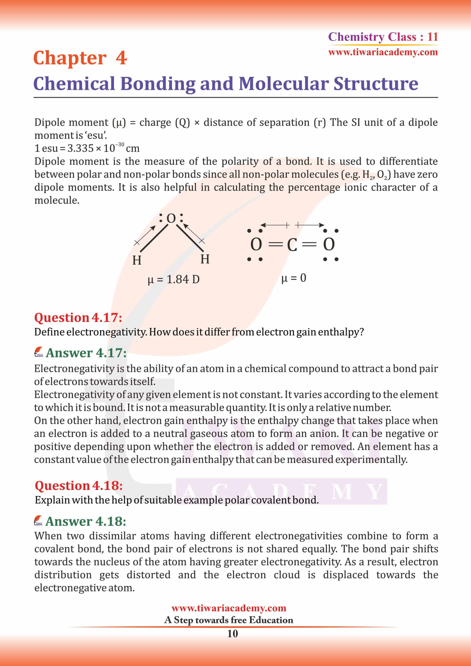 NCERT Solutions for Class 11 Chemistry Chapter 4 mcq