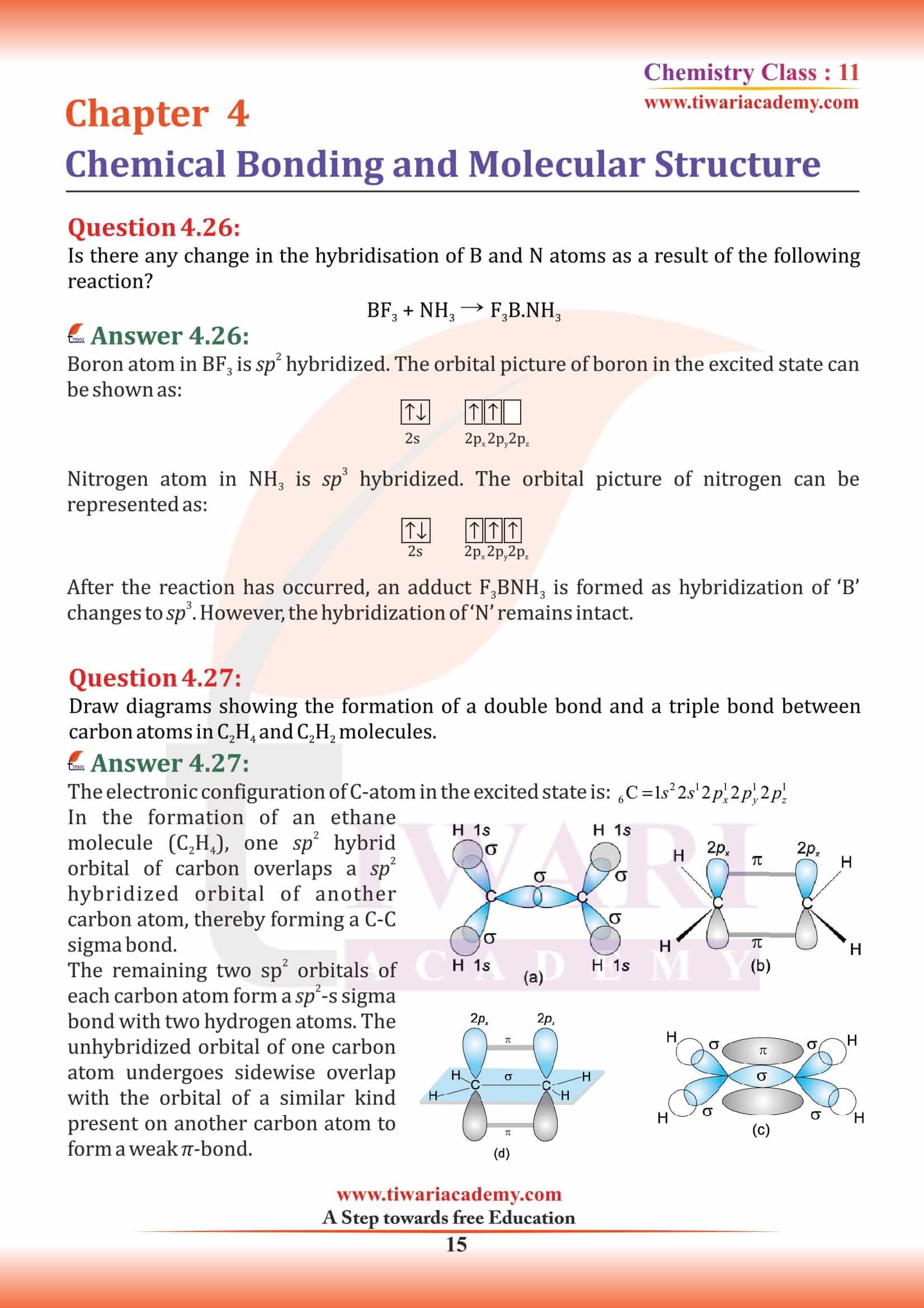 Class 11 Chemistry Chapter 4 all answers in pdf