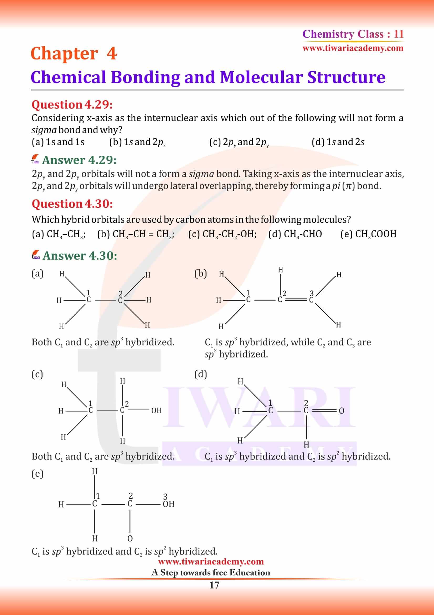 Class 11 Chemistry Chapter 4 intext question answers