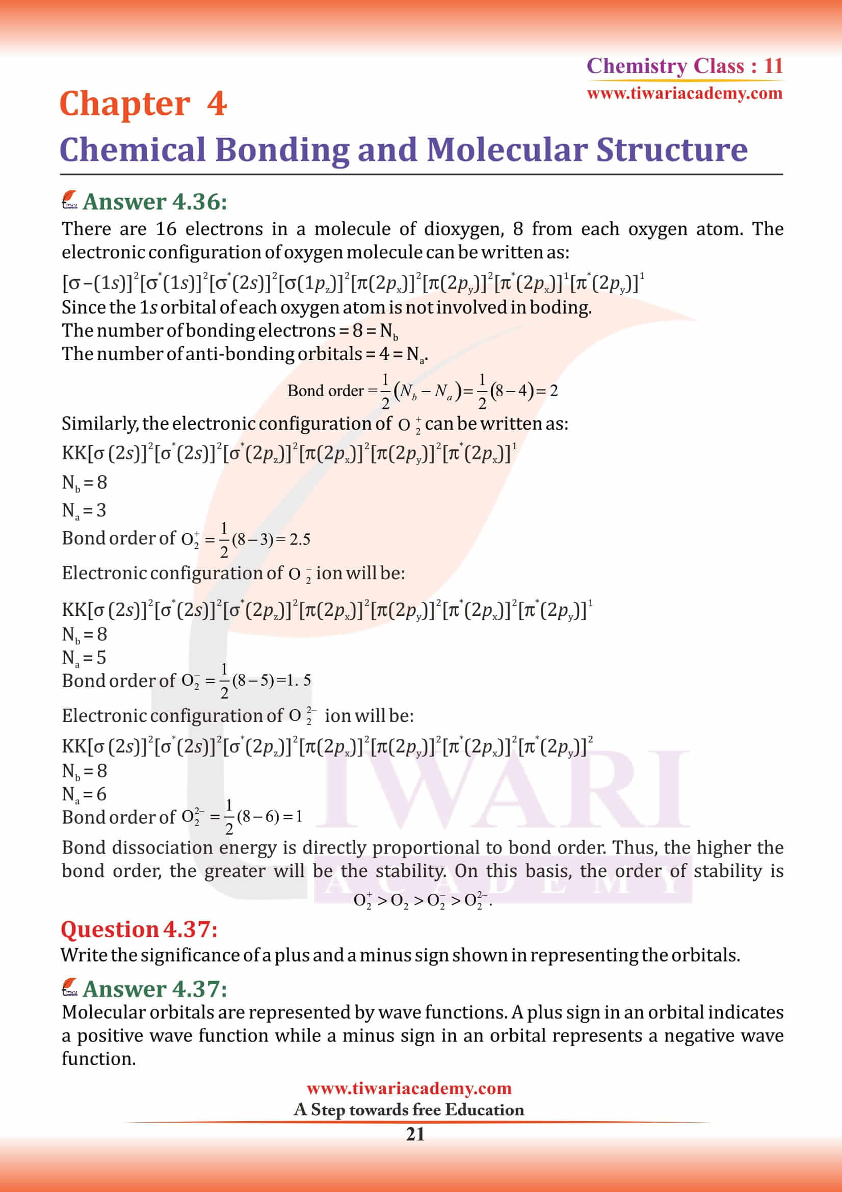 Class 11 Chemistry Chapter 4 MCQ