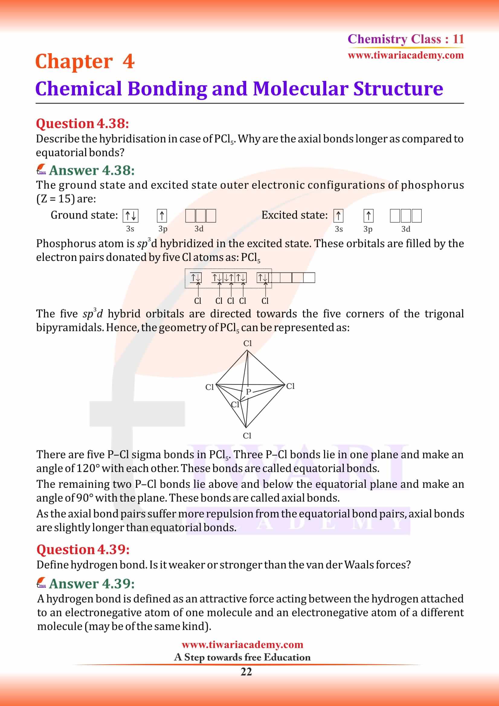 Class 11 Chemistry Chapter 4 Solutions for CBSE