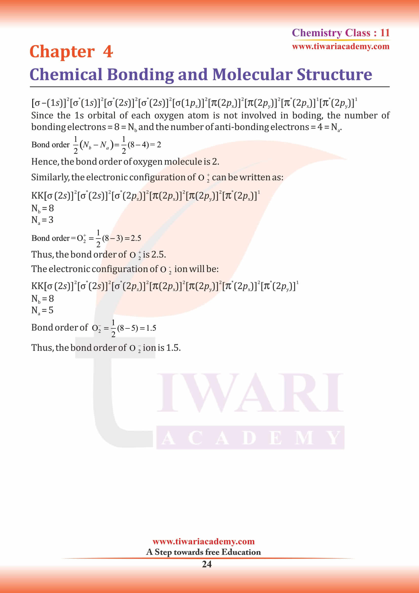 Class 11 Chemistry Chapter 4 solutions for state board