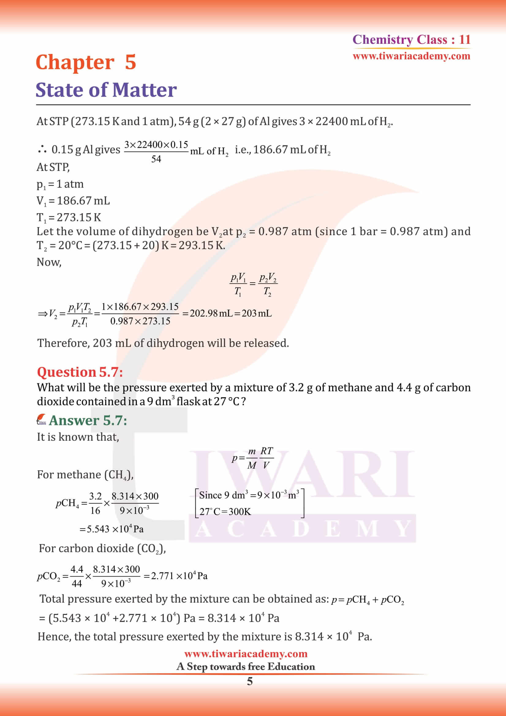 NCERT Solutions for Class 11 Chemistry Chapter 5 MCQ