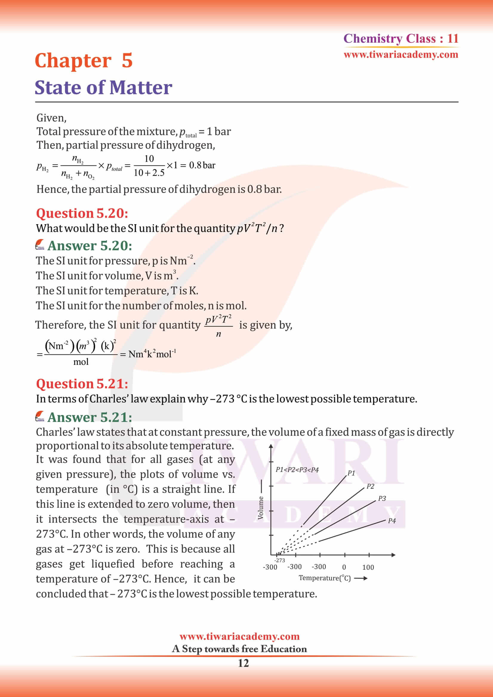 Class 11 Chemistry Chapter 5 question answer guide