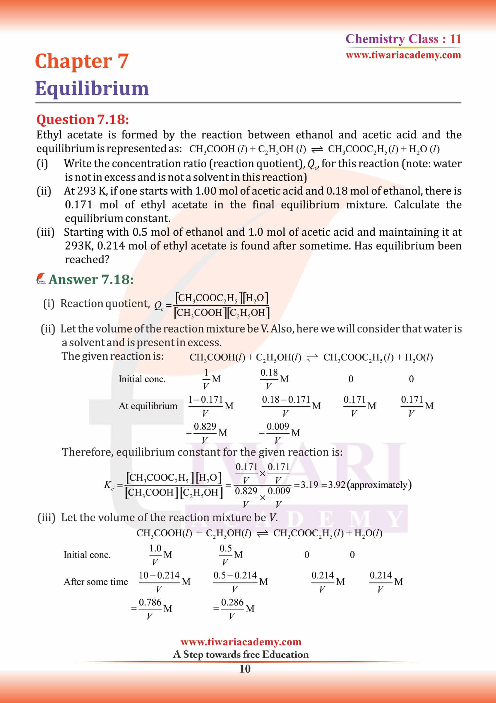 NCERT Solutions for Class 11 Chemistry Chapter 7 MCQ