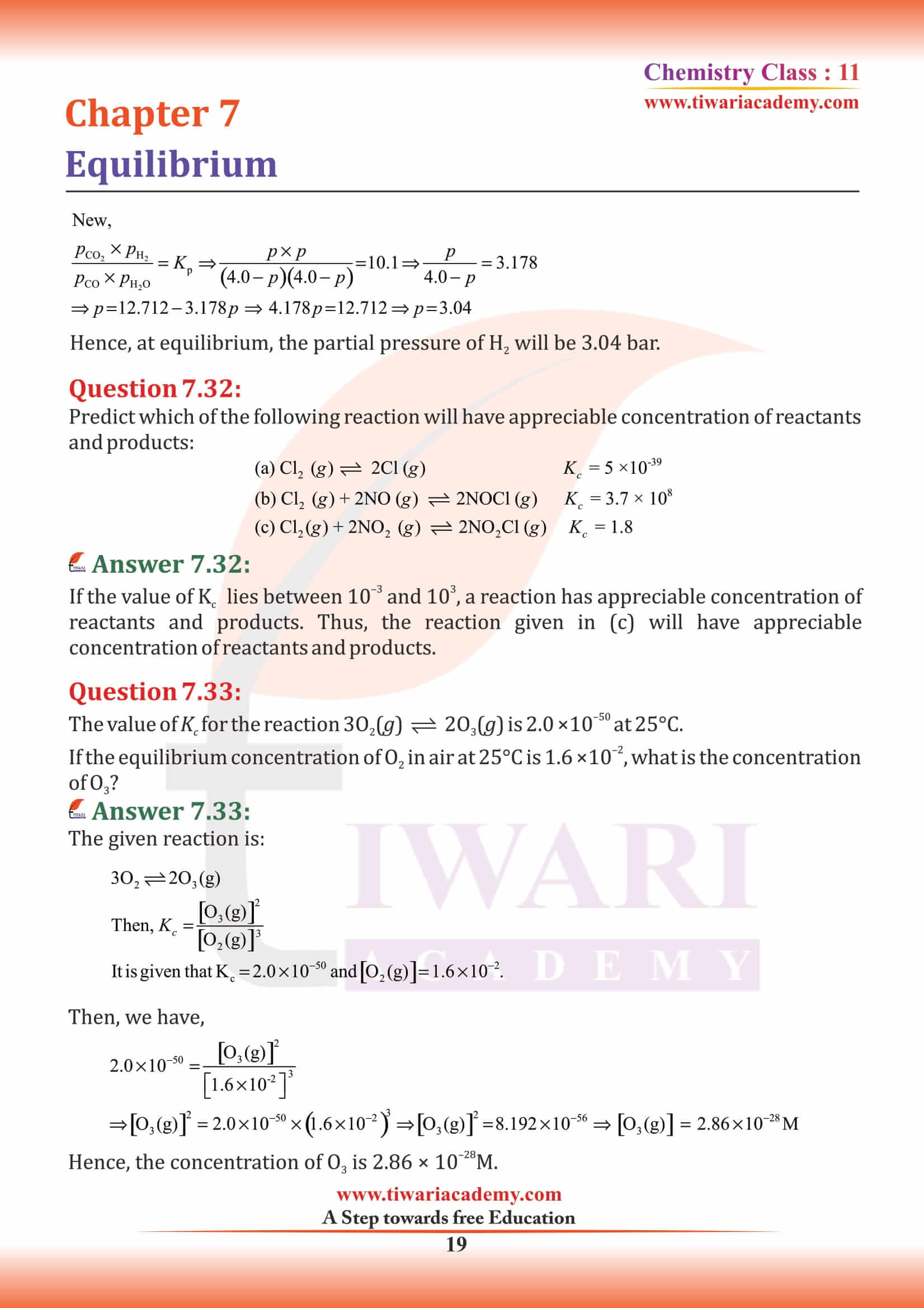 Class 11 Chemistry Chapter 7 Solutions PDF