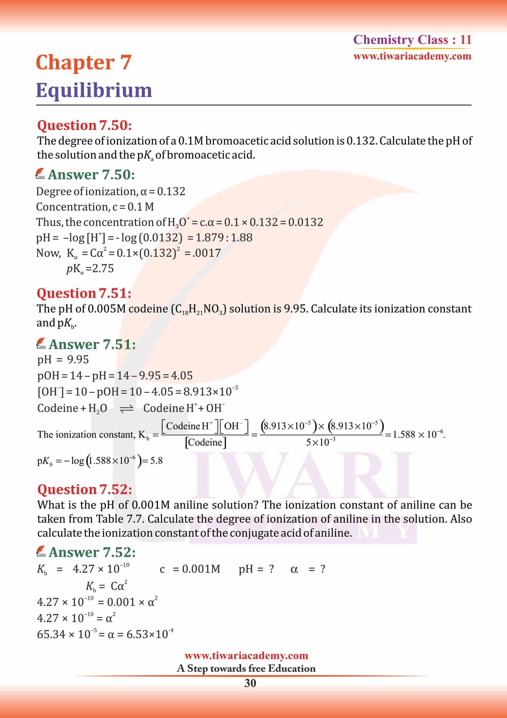 11th Chemistry Chapter 7 solutions