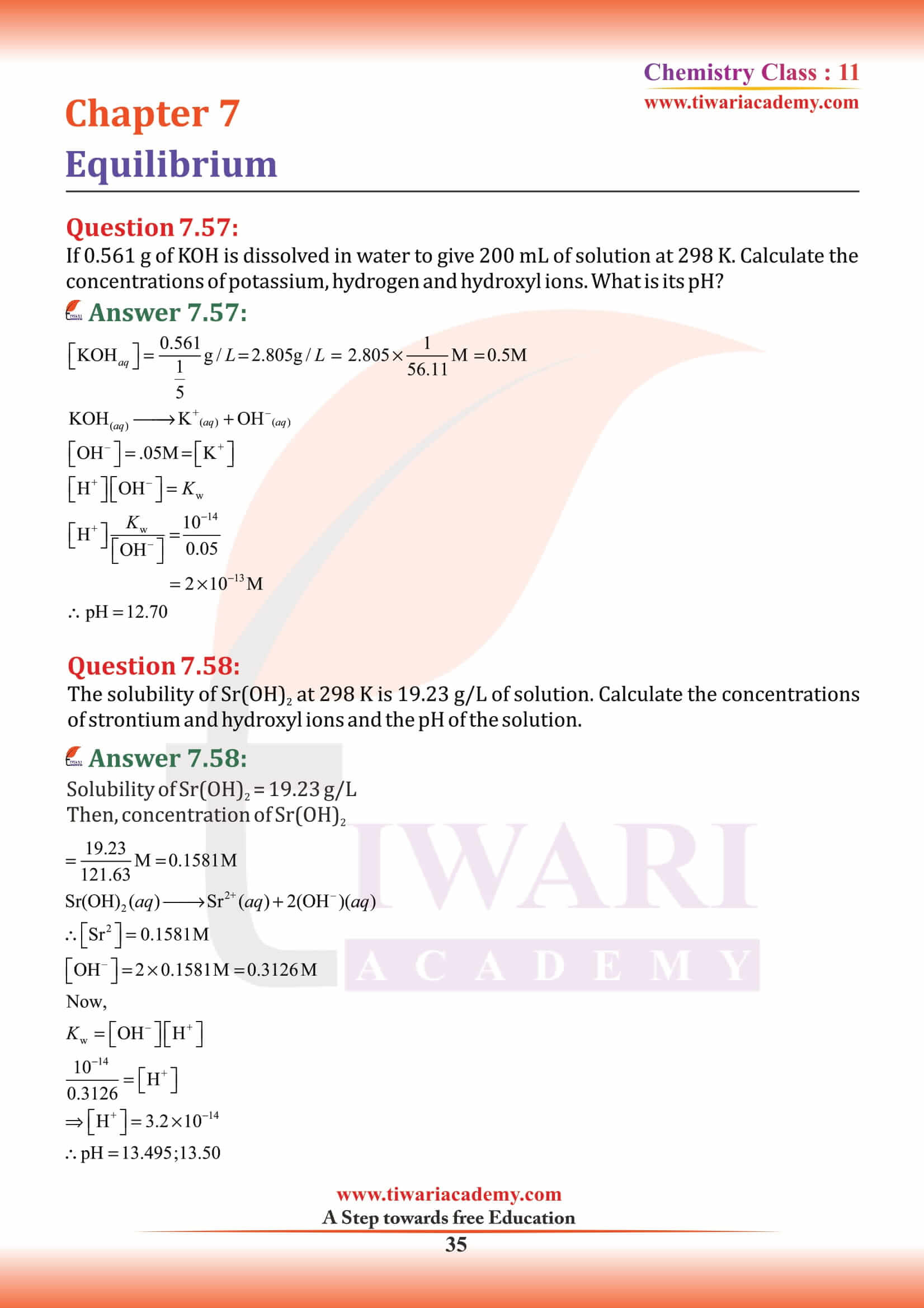 11th Chemistry Chapter 7 NCERT Practice questions