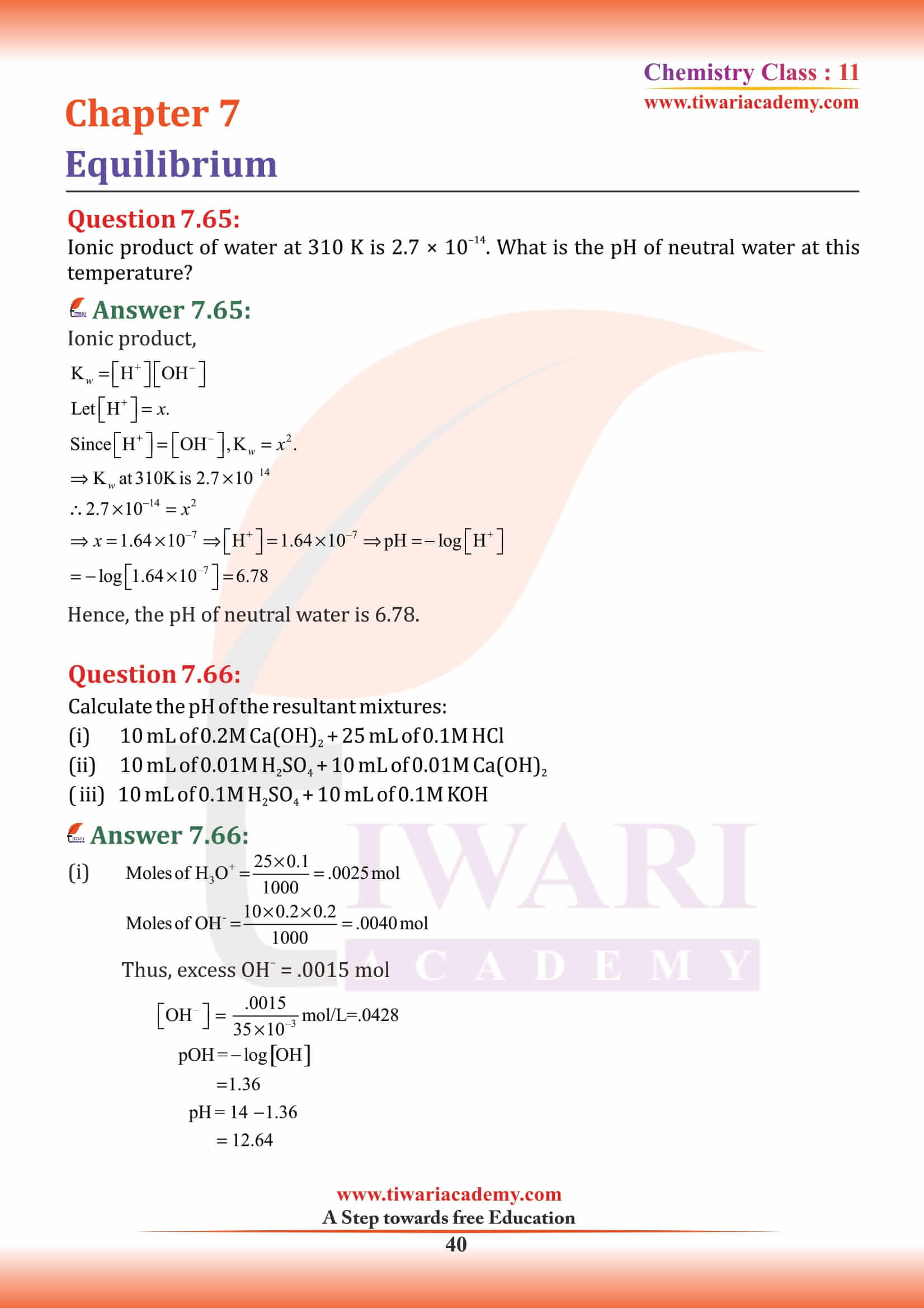 11th Chemistry Chapter 7 revision notes