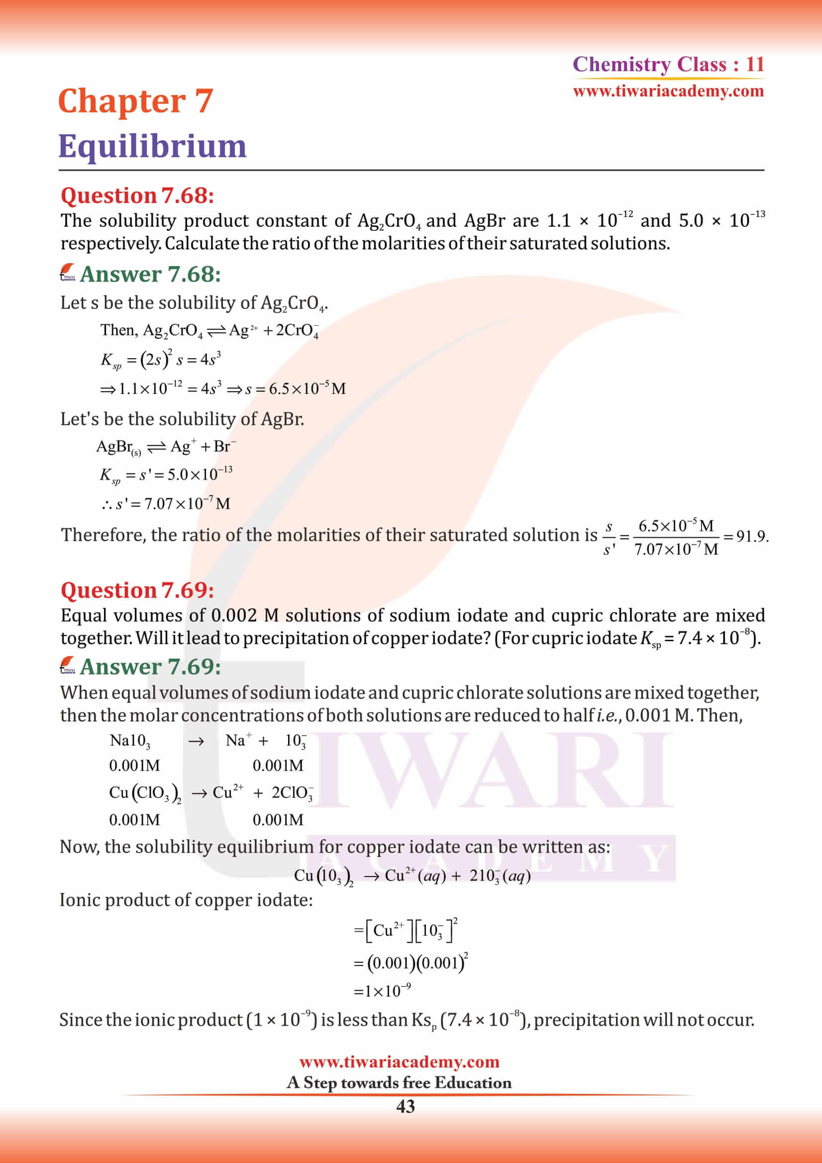 11th Chemistry Chapter 7 all answers free