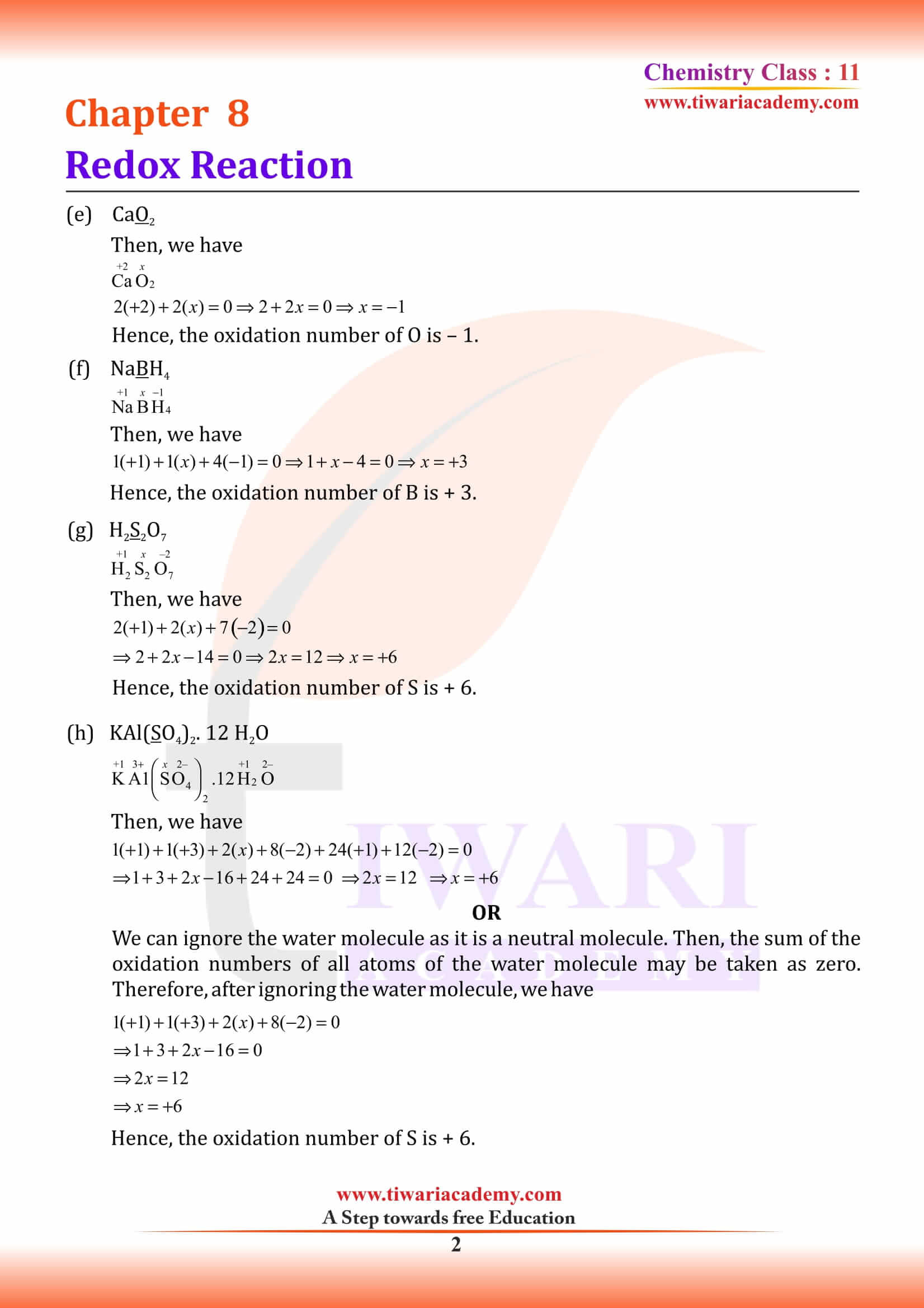 NCERT Solutions for Class 11 Chemistry Chapter 8