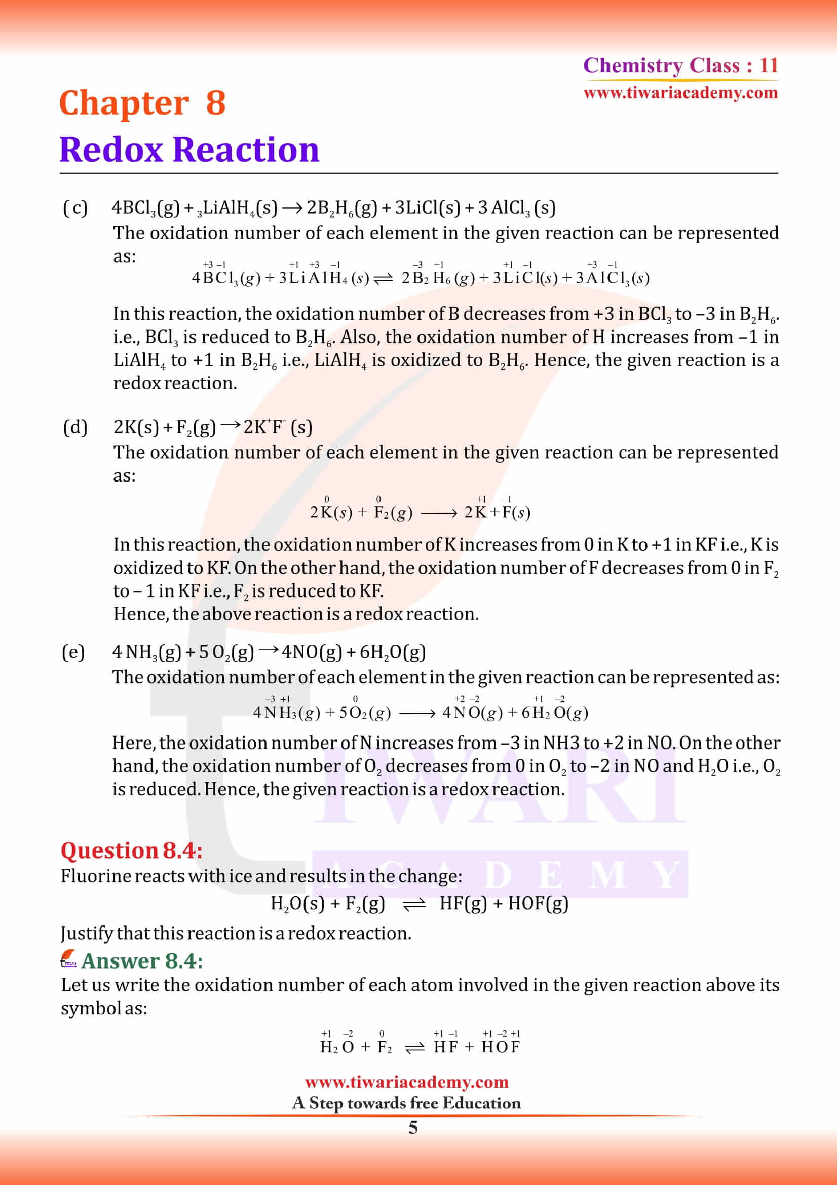 NCERT Solutions for Class 11 Chemistry Chapter 8 in PDF format