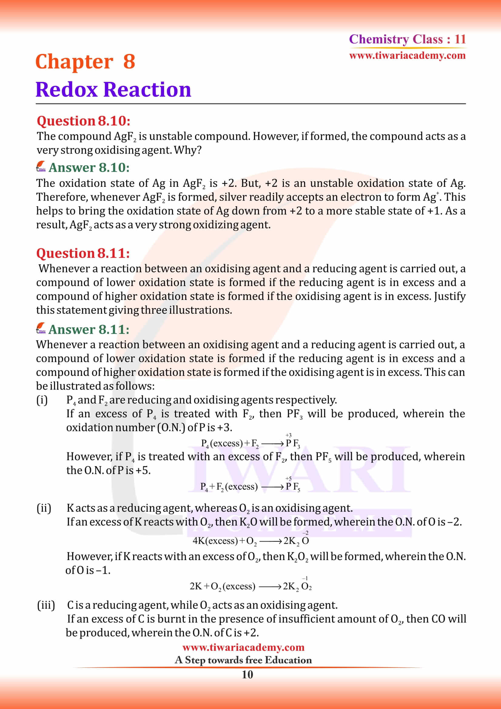 NCERT Solutions for Class 11 Chemistry Chapter 8 Extra Questions